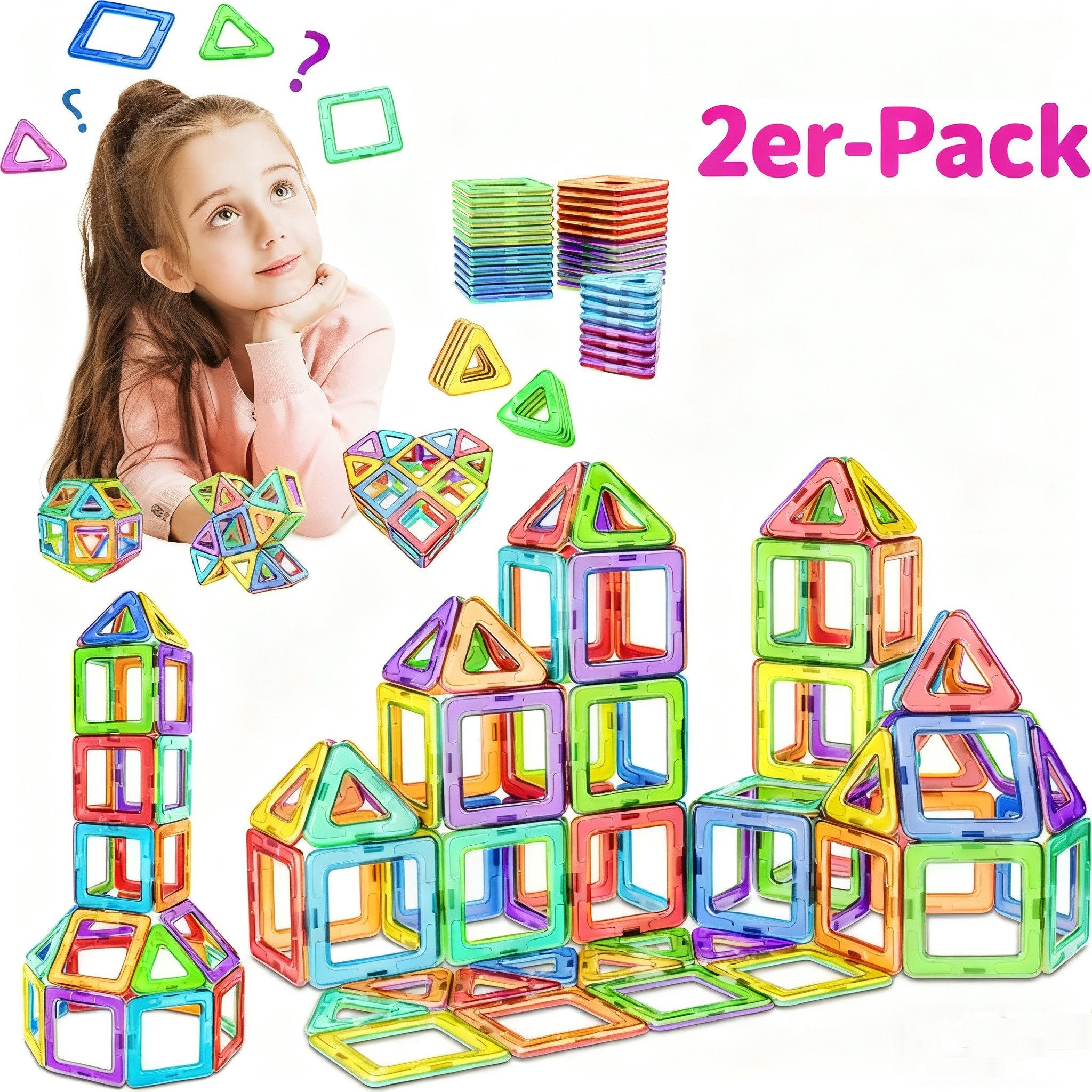 POPOLIC Magnetische Bausteine, 40 Teile Magnetbausteine Magnete Kinder Magn günstig online kaufen