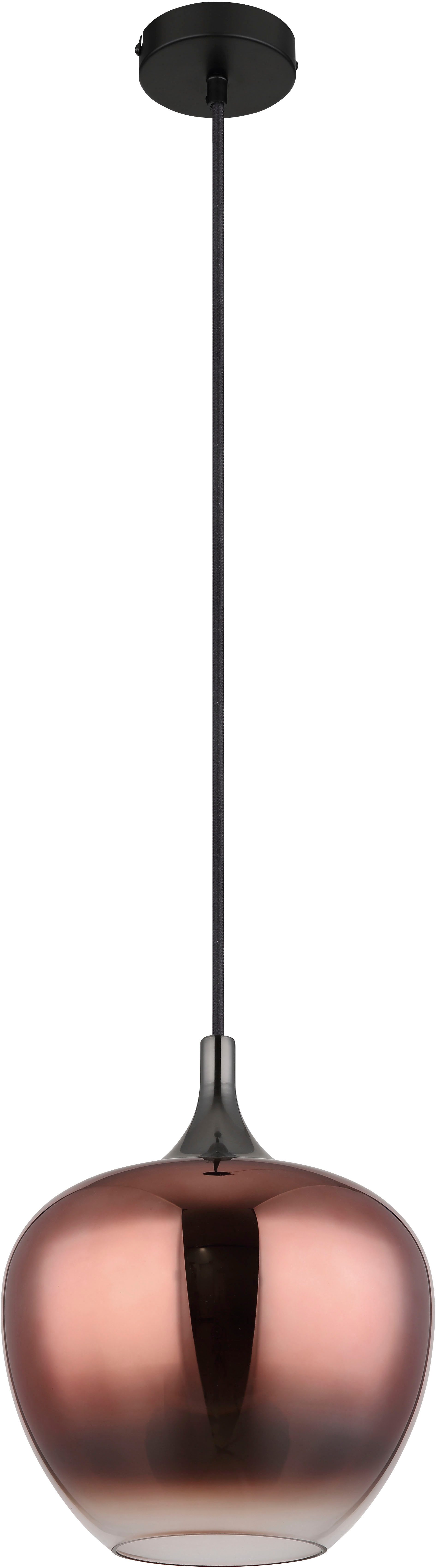 GLOBO LIGHTING Hängeleuchte MAXY, ohne Leuchtmittel, Hängeleuchte, schwarze Aufhängung, Rauchglas, E27