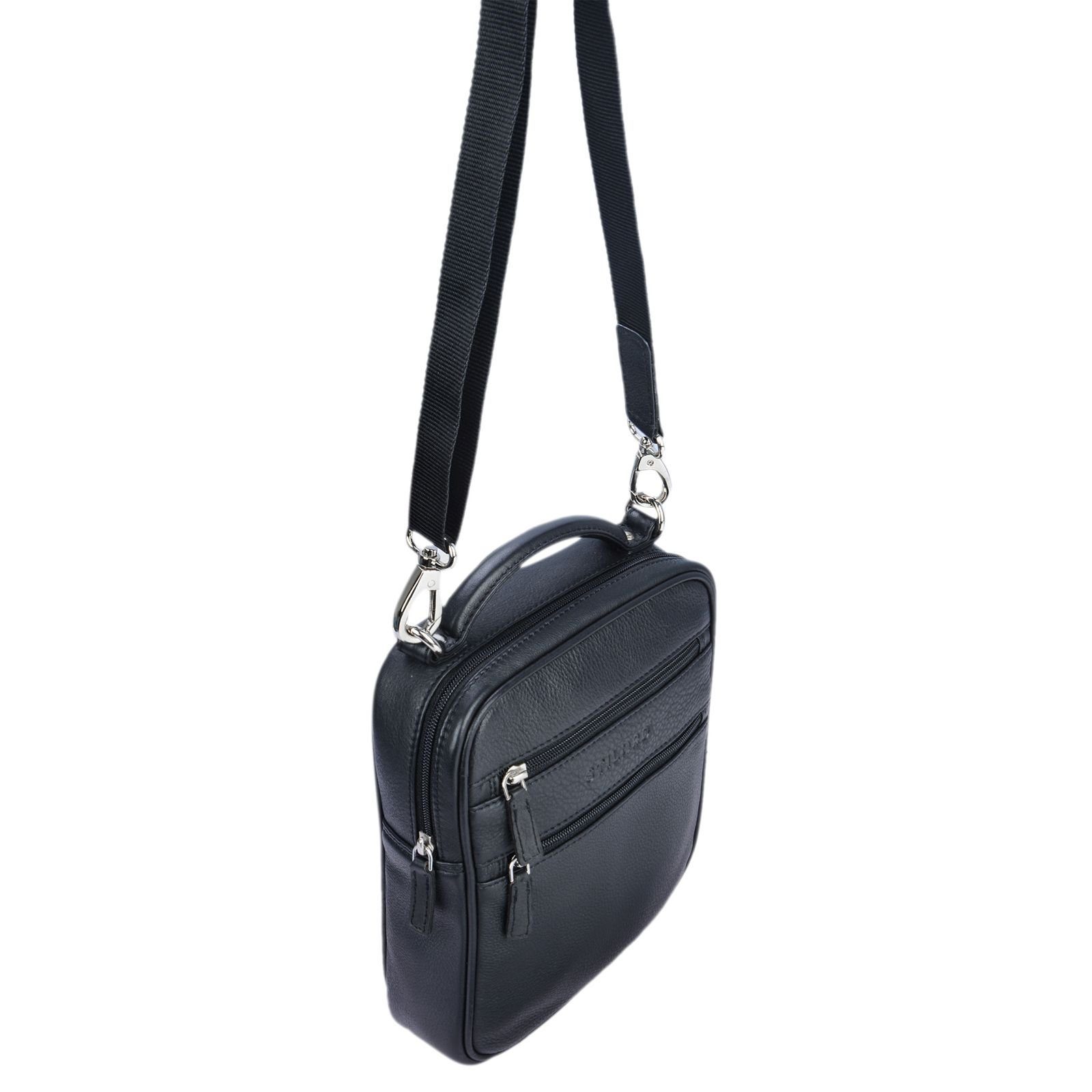 Messenger schwarz Vintage Handtasche Leder Bag STILORD "Mats" Herren
