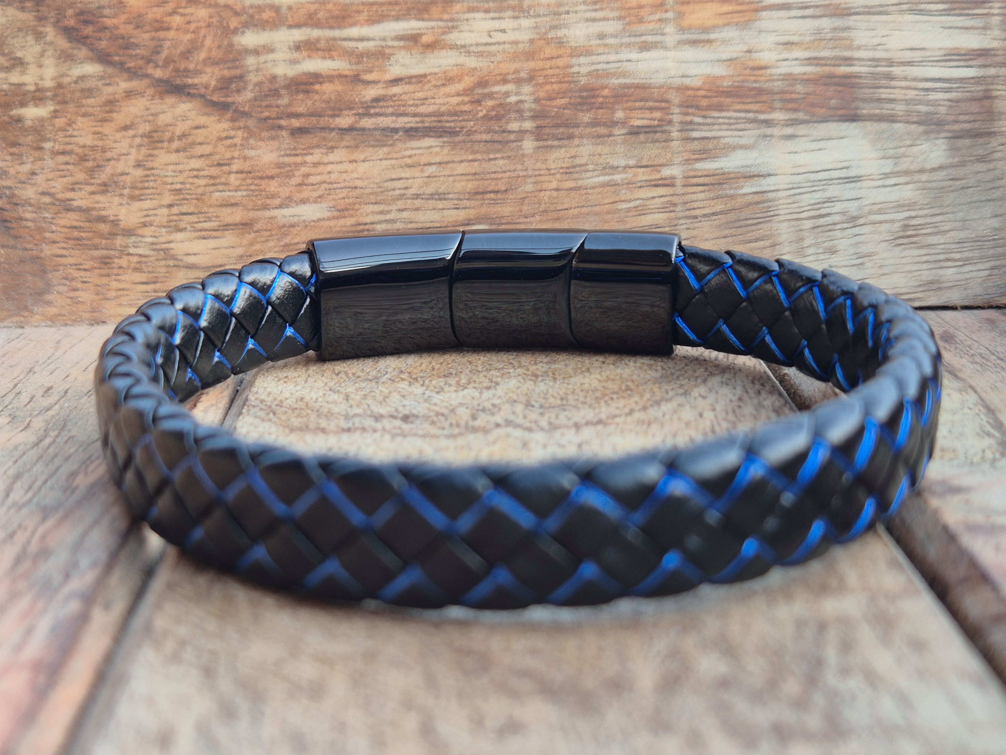 NAHLE Lederarmband Leder elegantes Armband Echtleder – geflochten mit Magnetverschluss (1-tlg), Länge durch Verlängerungsstück +1,5cm erweiterbar