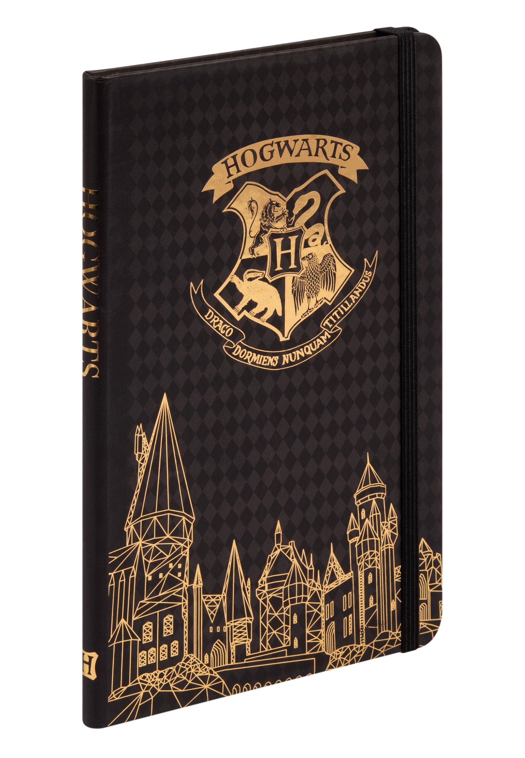 United Labels® Notizbuch Harry Potter - Hogwarts Notizbuch Liniert 80 Blatt Schwarz 13 x 21 cm