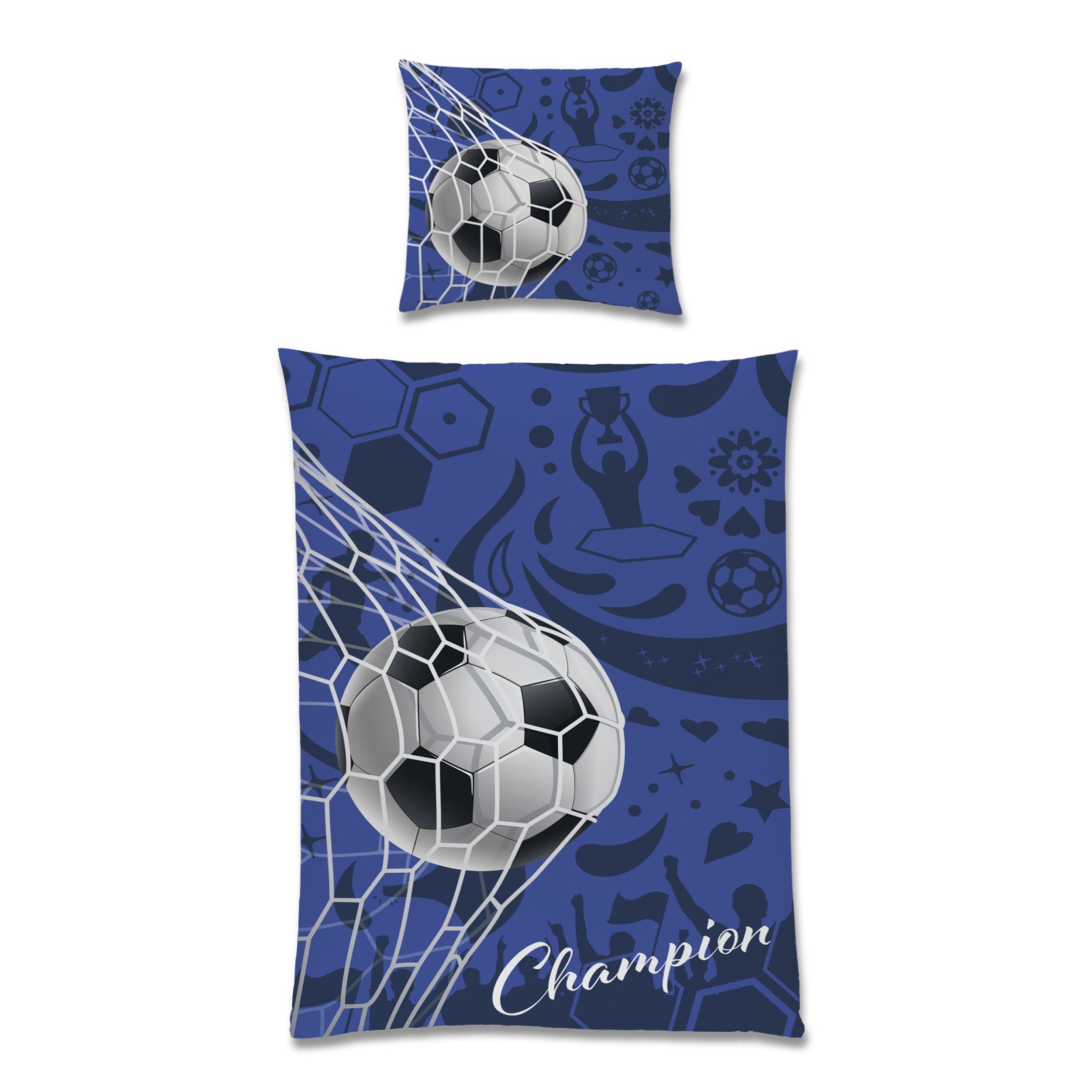 Familando Kinderbettwäsche Fußball, Set 135x200 80x80 cm, 100% Baumwolle, R günstig online kaufen