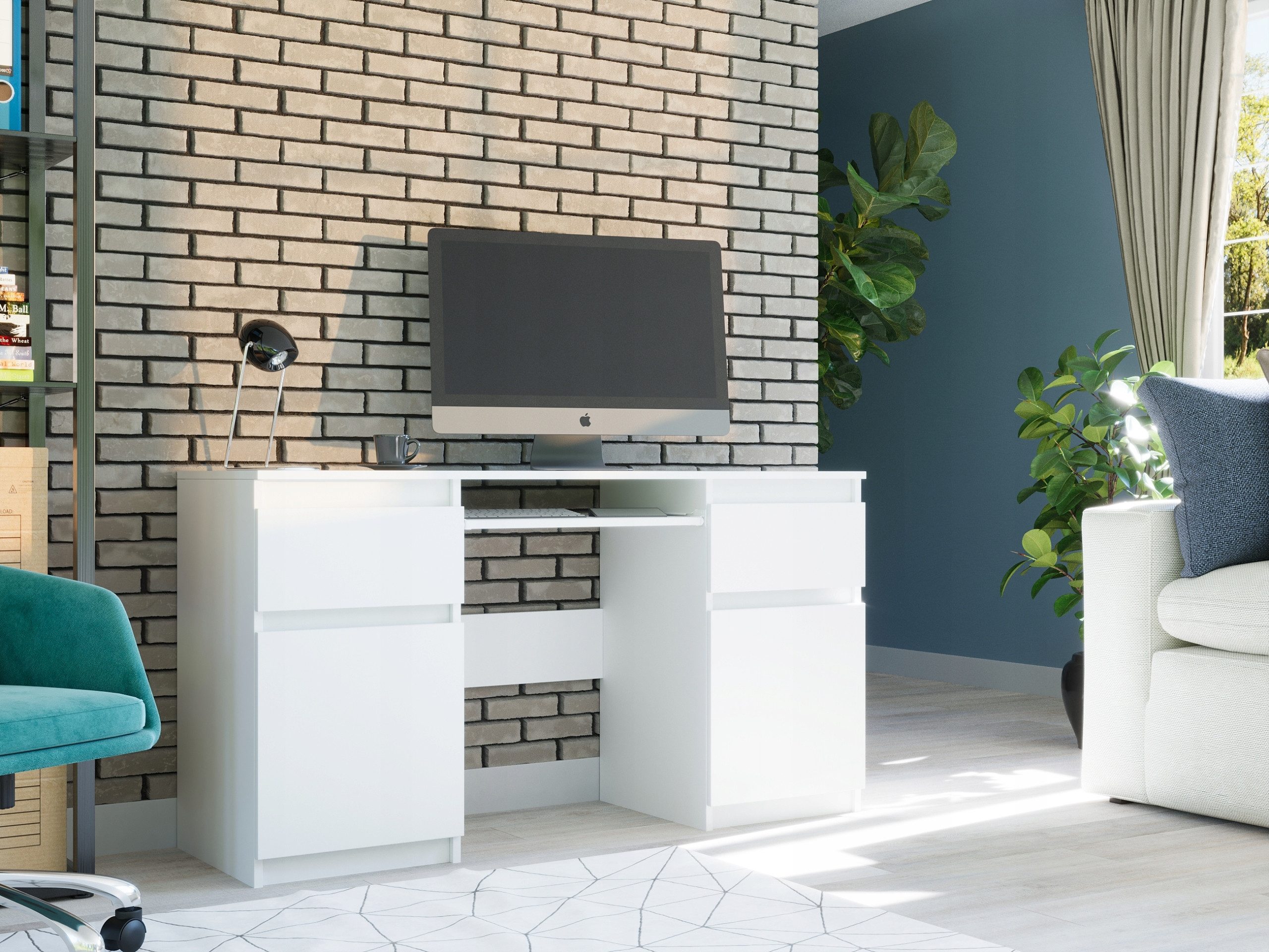 Home Collective Schreibtisch mit 2 Schubladen, günstig online kaufen
