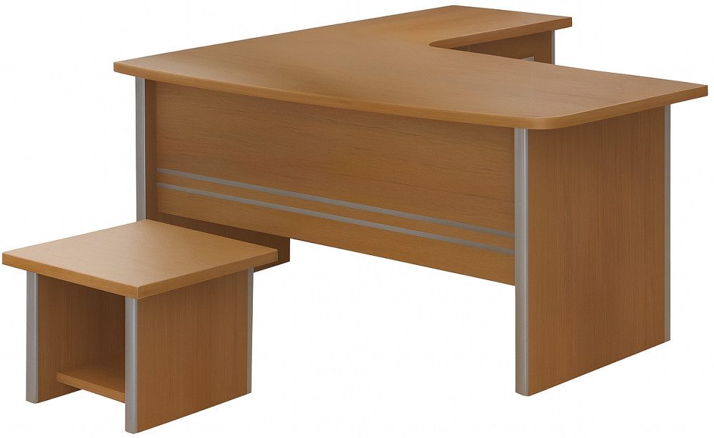 Xlmoebel Eckschreibtisch Hellebrauner L-förmiger Schreibtisch mit elegantem Design (Eckschreibtisch, 1-St., Eckschreibtisch), Hergestellt in Europa