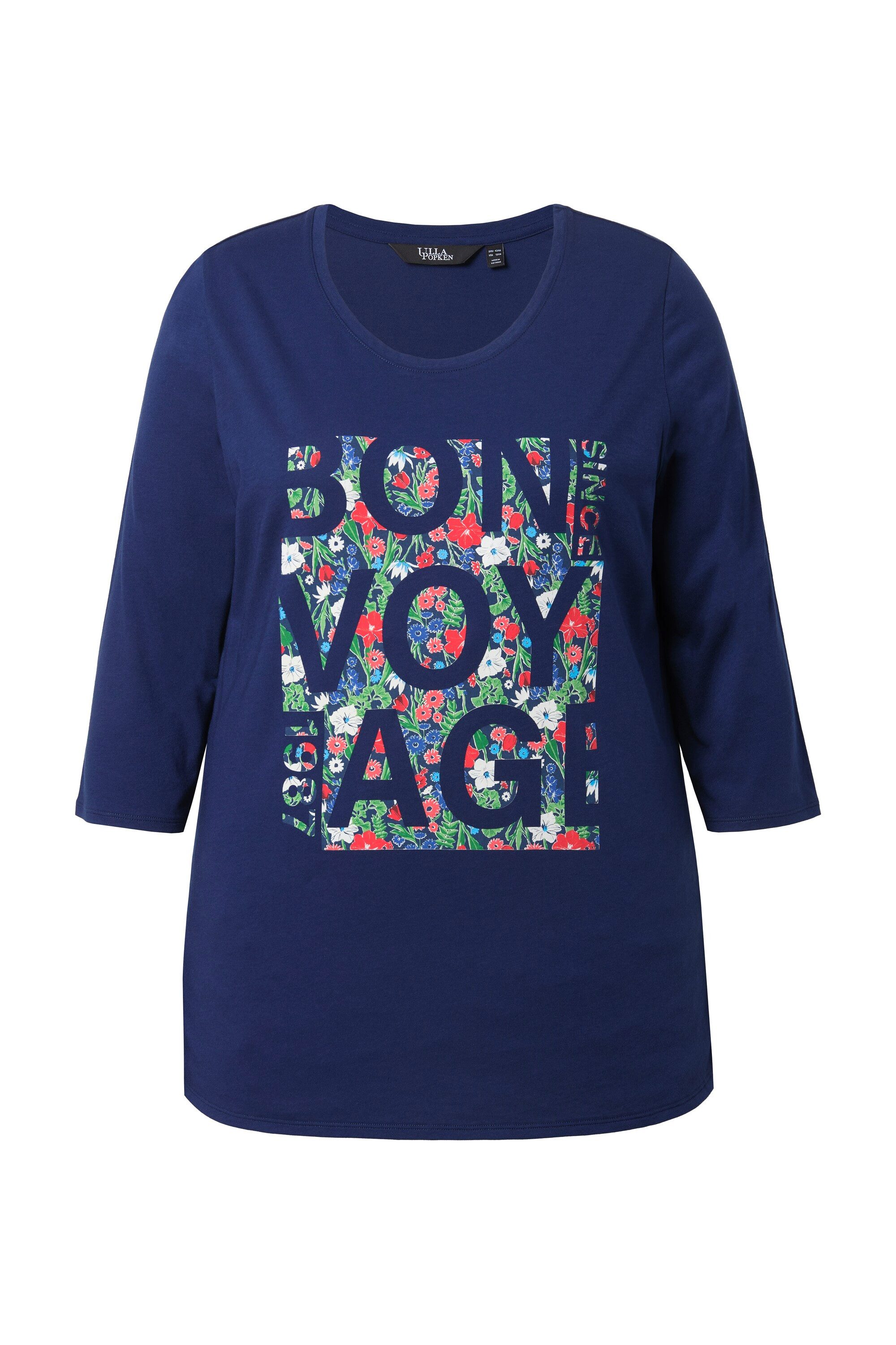 Ulla Popken T-Shirt Shirt Bon Voyage Classic Rundhals 3/4-Arm – Bild 2 von 4