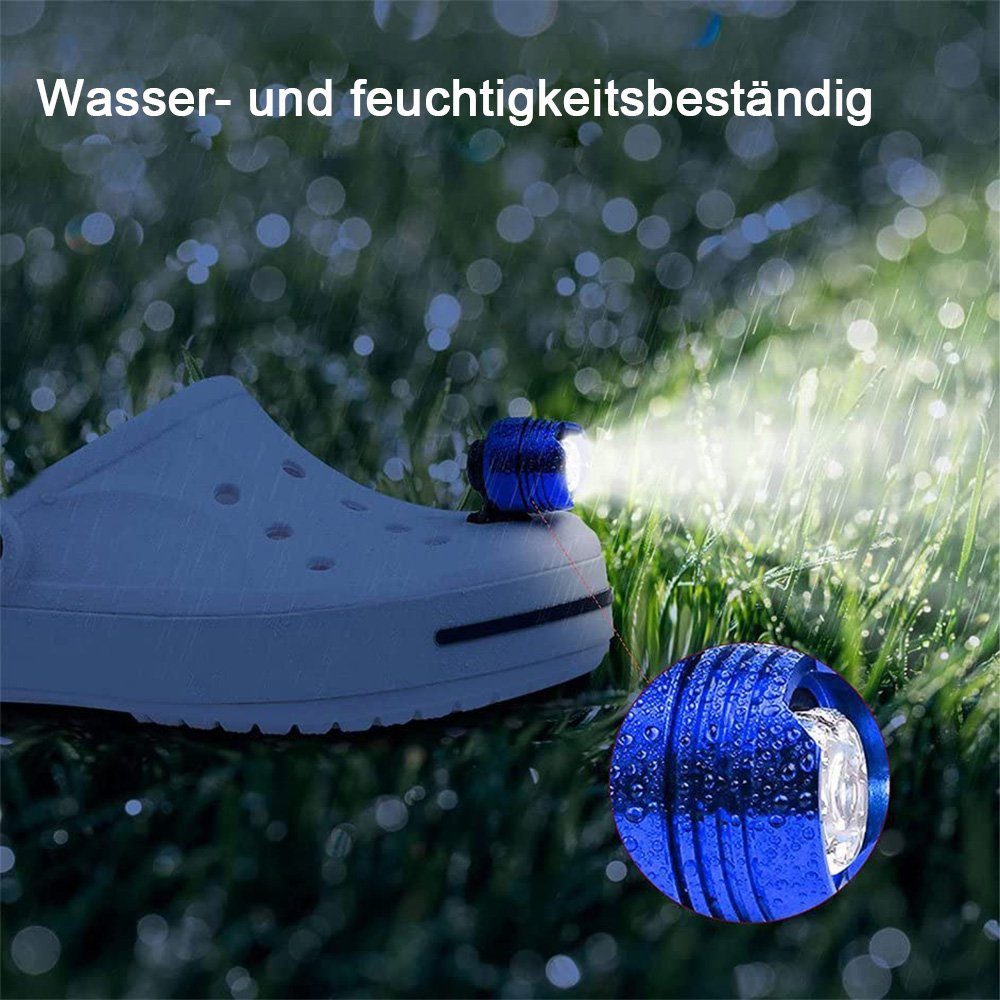 Croc-Zubehör LED Schuhe Scheinwerfer Croc Scheinwerfer Blau Stück Headlights für 2 für Clogs zggzerg