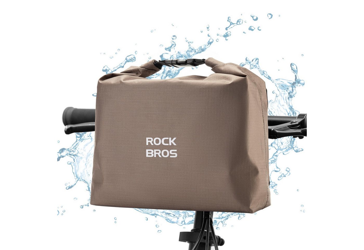 ROCKBROS Fahrradtasche Lenkertasche wasserdicht 2,5-4L, wasserabweisend, verstellbares Volumen, einfache Montage
