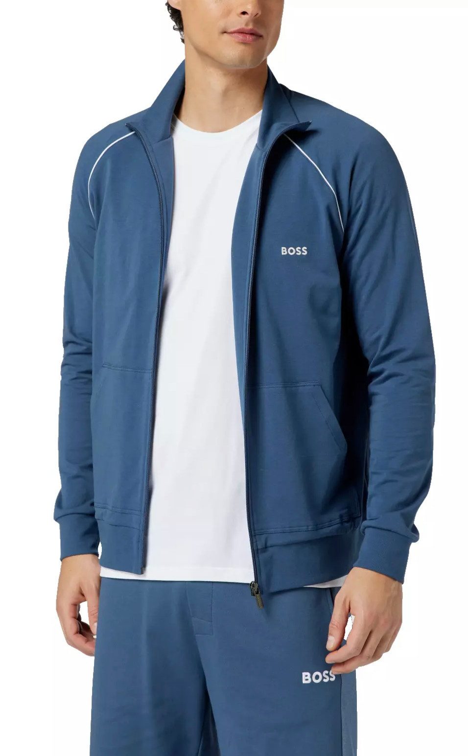 BOSS Sweatjacke Dünne Reißverschlussjacke Sweatshirt Sweat Jacke Weiches, atmungsaktives und elastisches Jersey