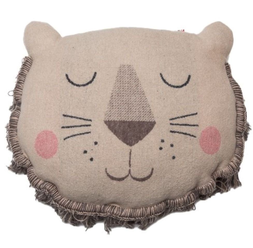 DAVID FUSSENEGGER Dekokissen Kissen gefüllt Juwel 'Löwenkopf' 40 x 35 cm Natur