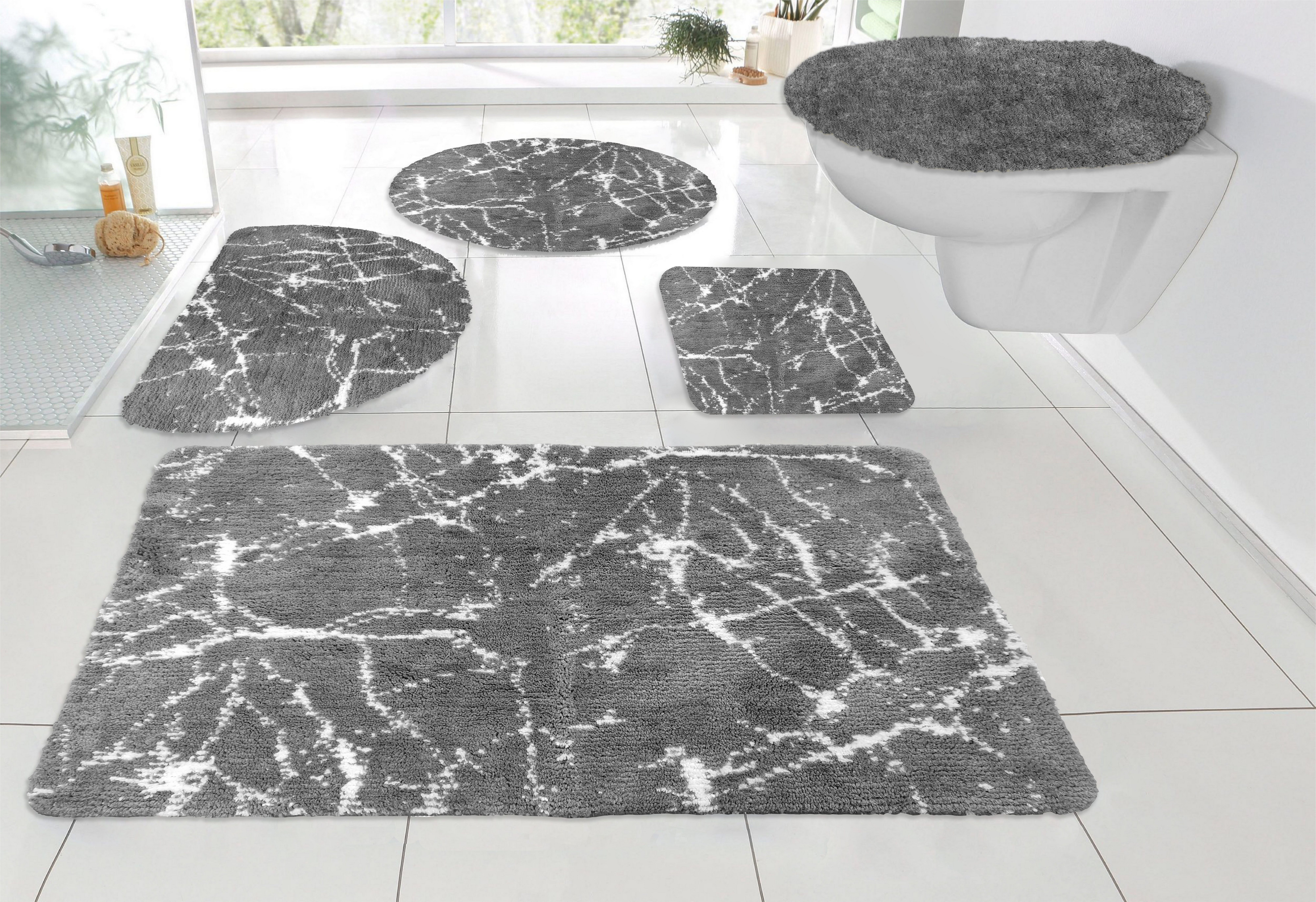 my home Badematte Marble, Höhe 15 mm, rutschhemmend beschichtet, fußbodenhe günstig online kaufen