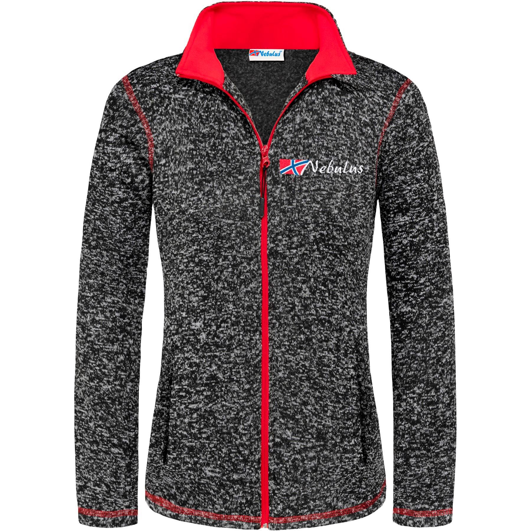 Nebulus Fleecejacke TANNA, P5192 - Damen, schwarz-rot, S/36 günstig online kaufen