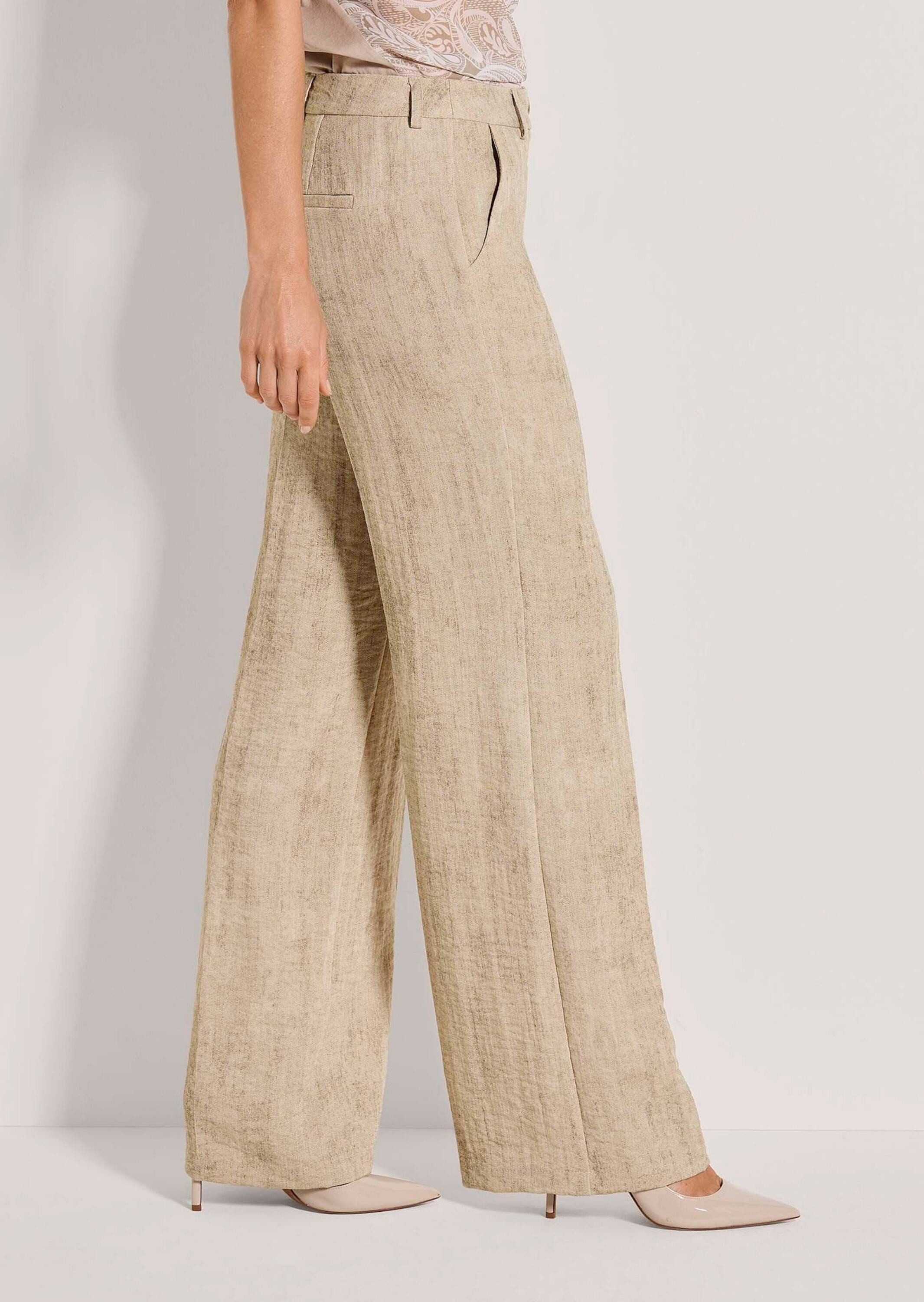 MADELEINE Bügelfaltenhose Lässige Sommerhose mit weitem Bein Stoffhose mit Formbund, Gürtelschlaufen, Taschen und Knöchellänge