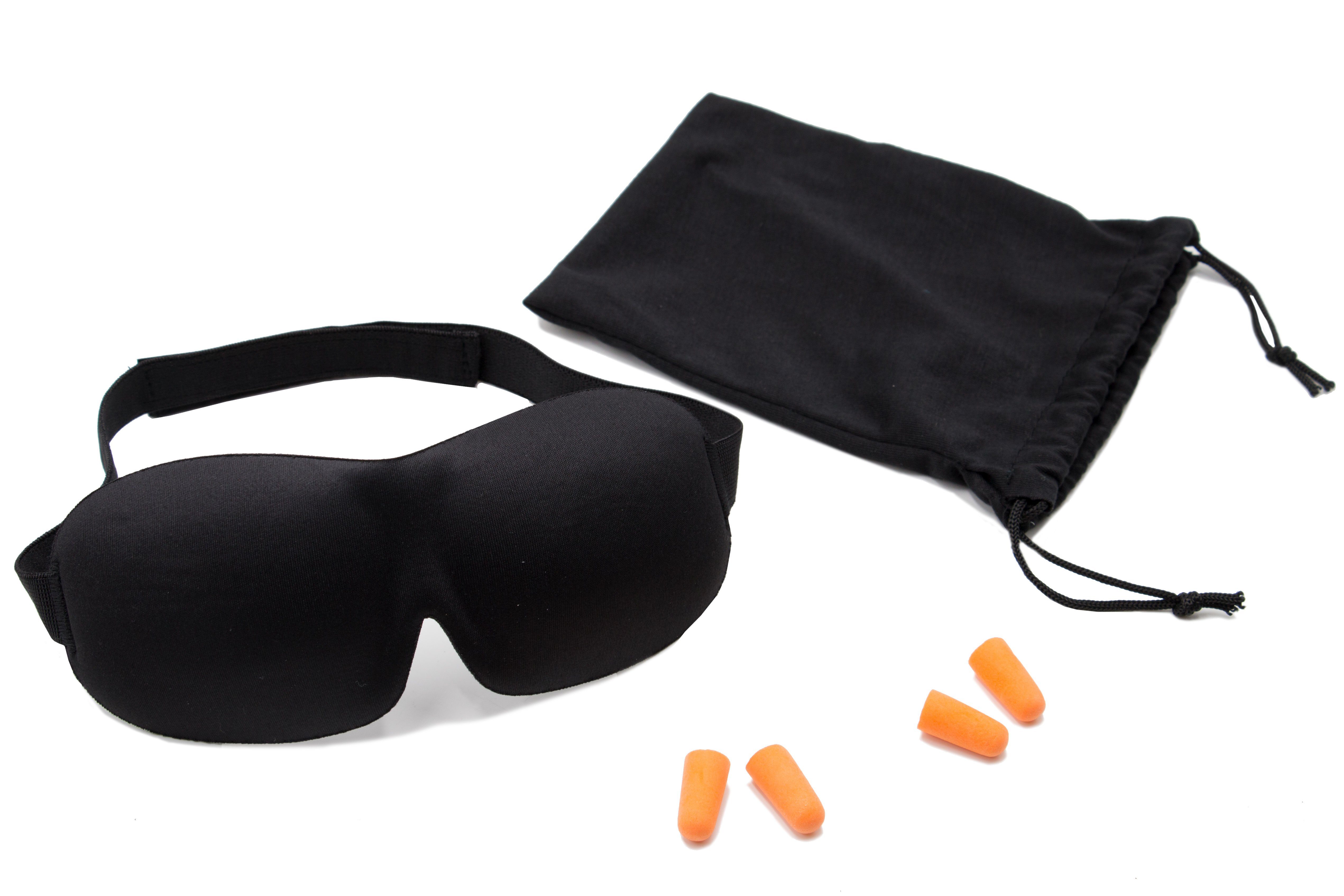 ZOLLNER24 Schlafmaske, Set, 3D Schlafmaske, 2 Paar Ohrstöpsel, Aufbewahrungsbeutel
