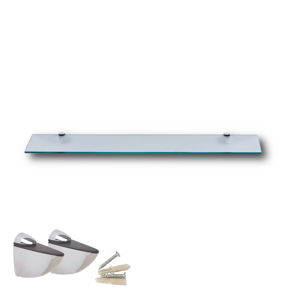 HOOZ Wandregal aus Sicherheitsglas mit Halterung - Klarglas - 70 x 13 x 0,6 günstig online kaufen