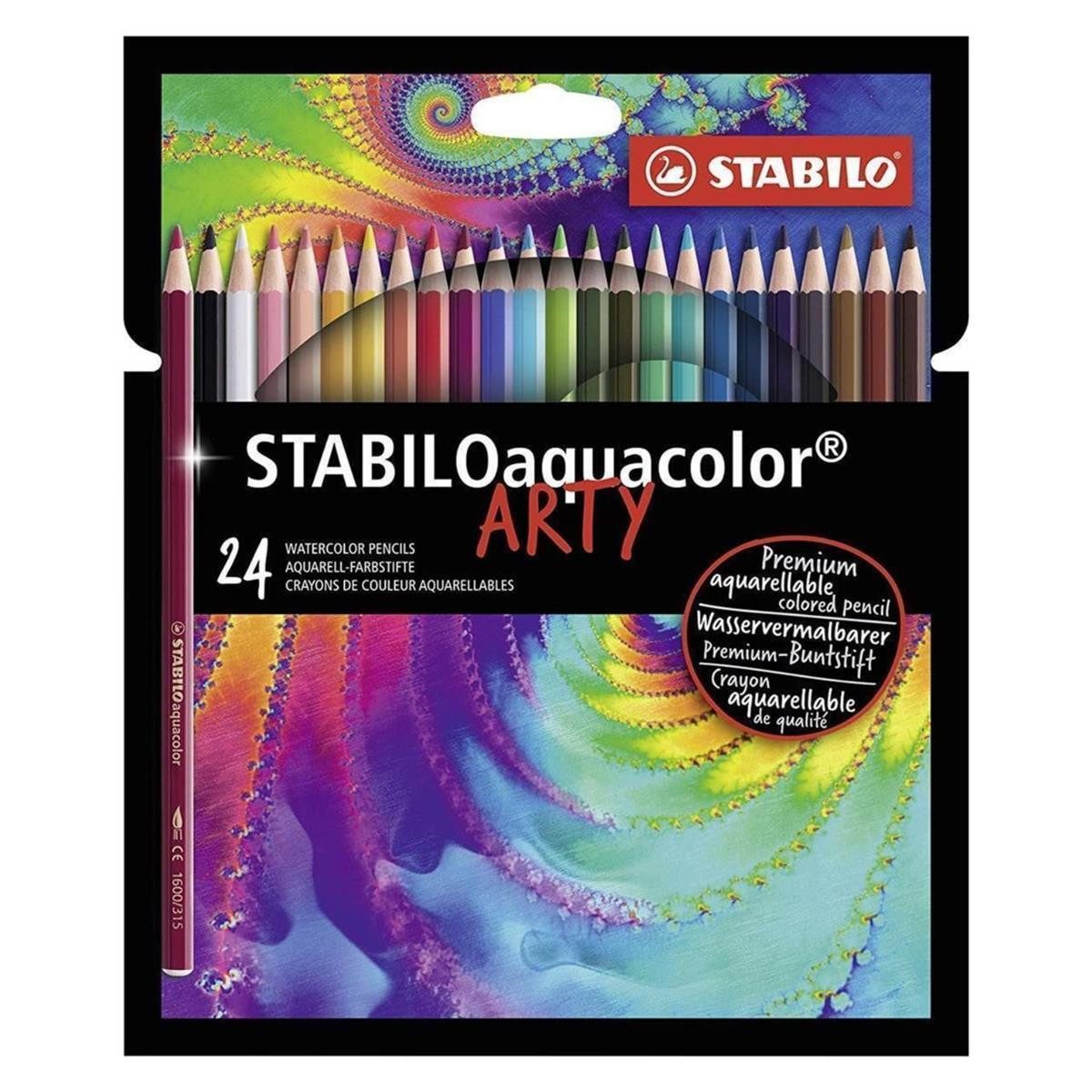 STABILO Aquarellstifte STABILO aquacolor ARTY Aquarell-Farbstift - 24er Set