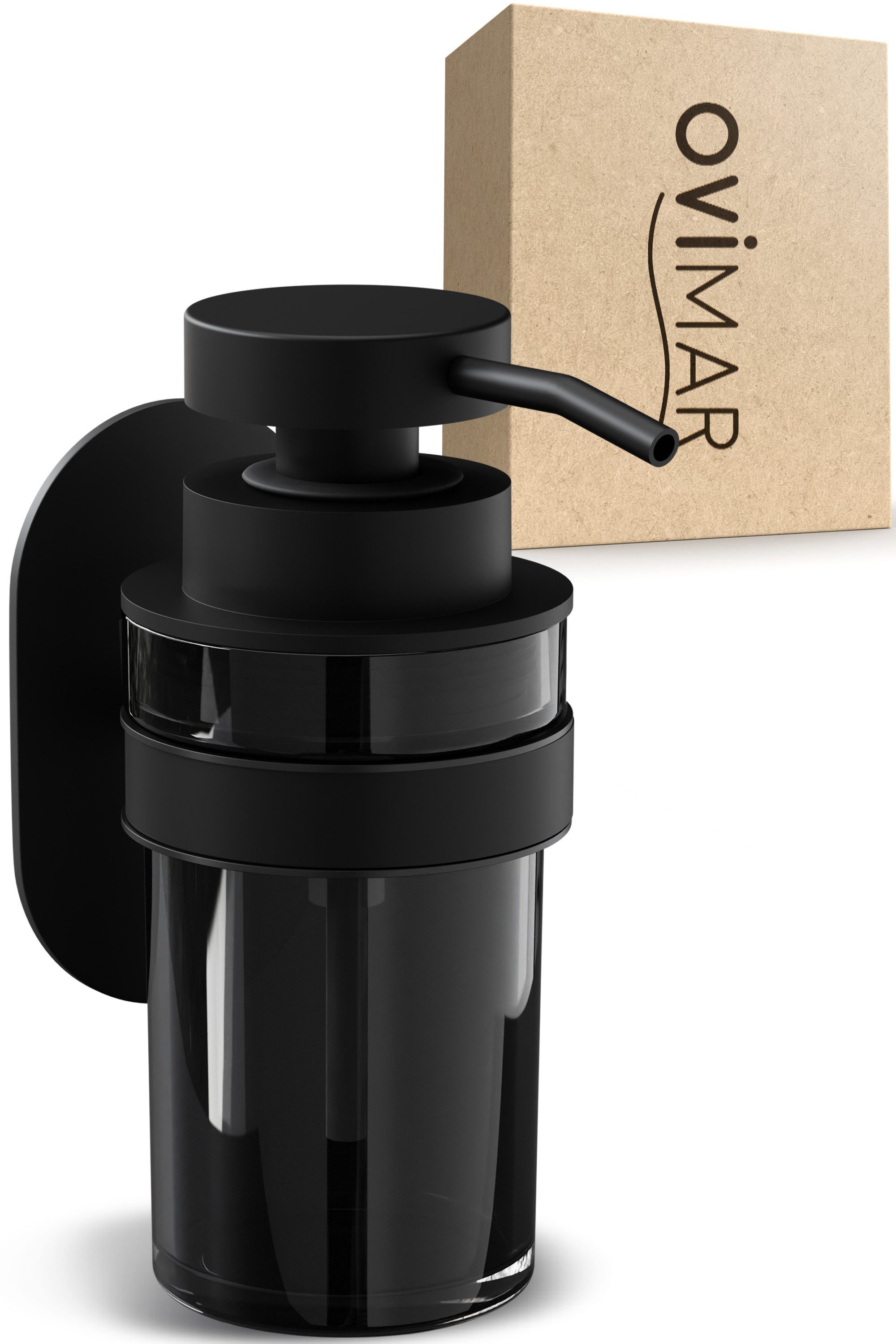 ovimar Seifenspender Lokta, (1-tlg), aus Edelstahl in Schwarz zur Zum Klebe günstig online kaufen