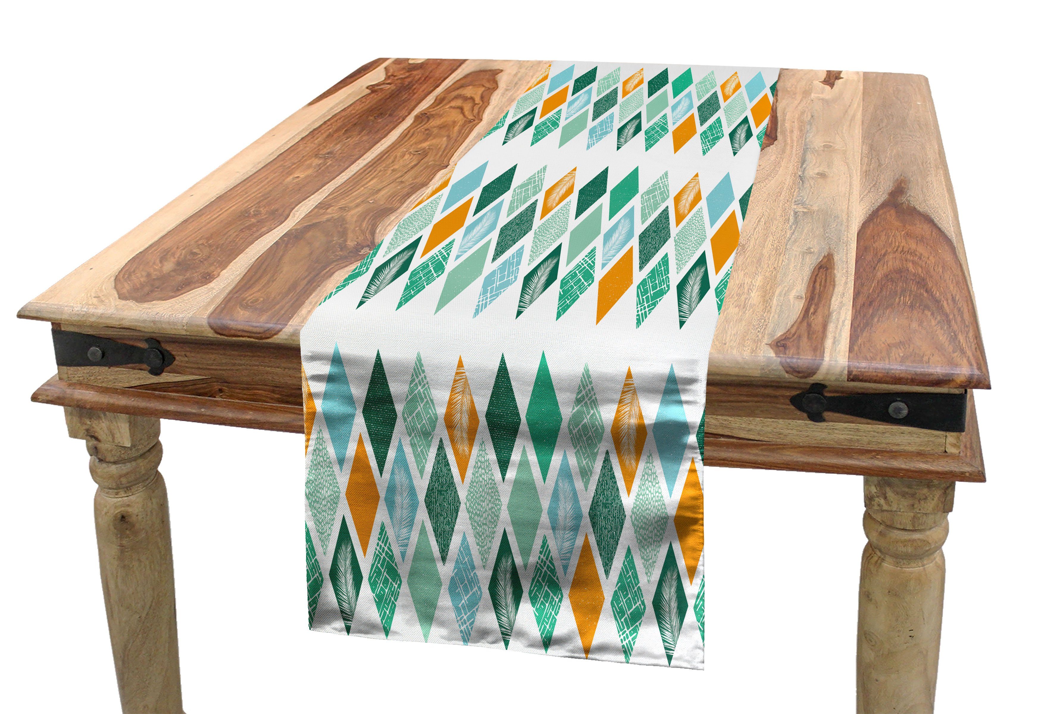 Rechteckiger Tischläufer, Rhombuses Aufwändige Moderne Abakuhaus Dekorativer Geometrisch Tischläufer Esszimmer Küche