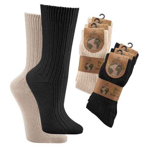 cwonlineshop Feinsocken Damen Socken Bio Baumwolle GOTS zertifiziert Bio-Baumwolle Farbe Schwarz (WA2156X)« (6-Paar, 3 er Bündel) (6-Paar)