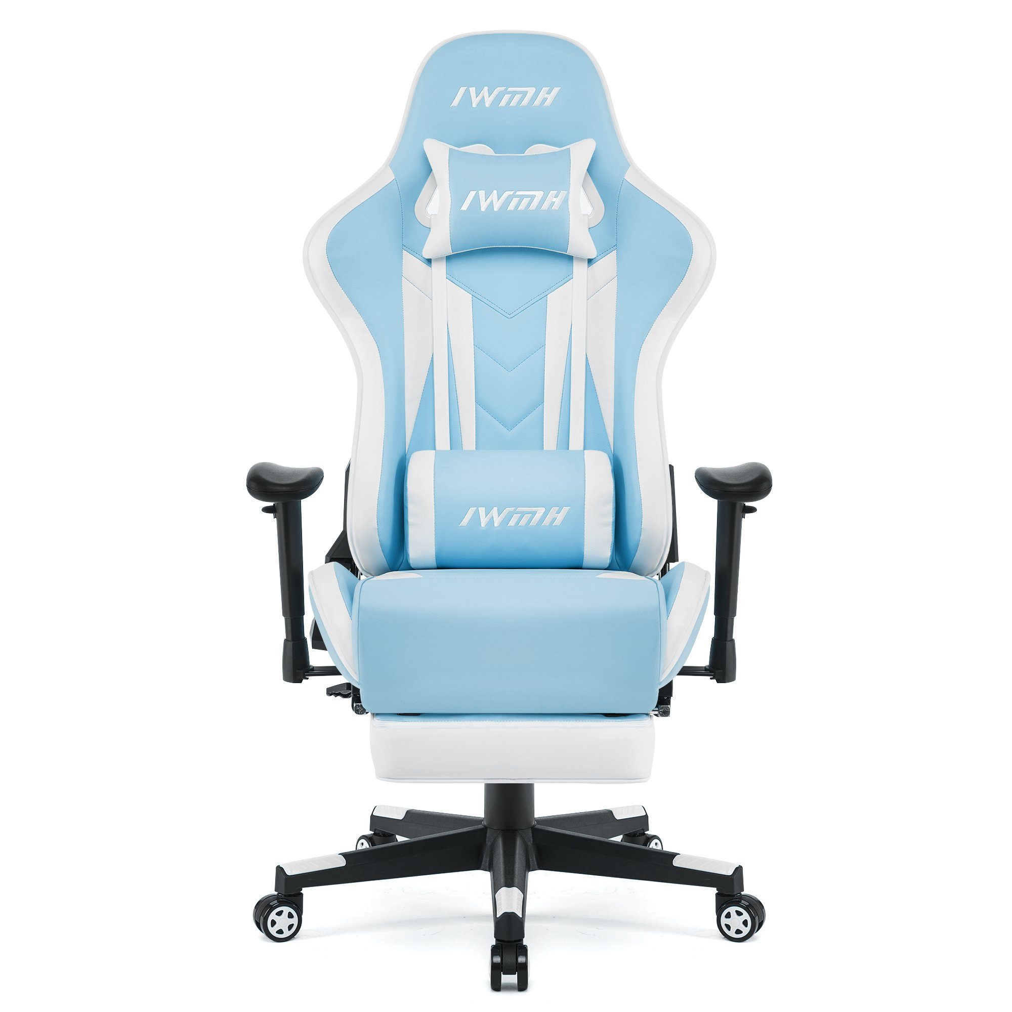 Intimate WM Bürostuhl Versenkbarer Gaming-Stuhl Ergonomischer mit Hellblau Fußstütze Heart