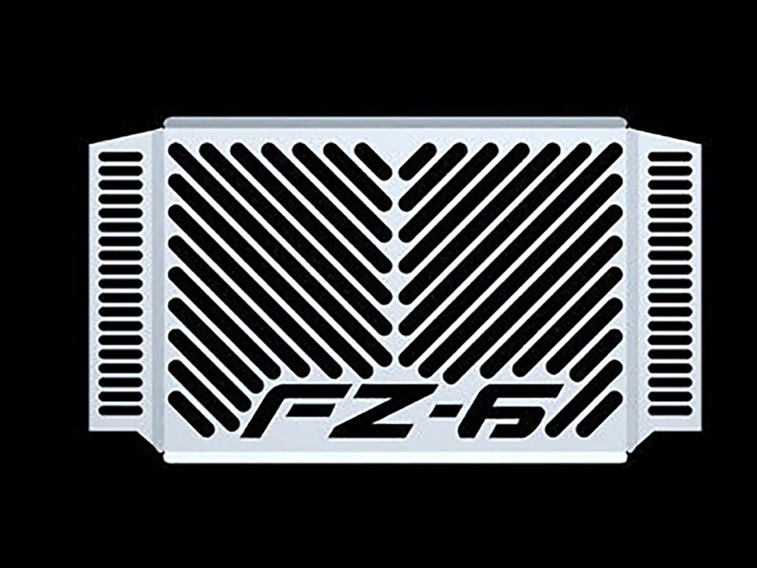 ZIEGER Motorrad-Additiv Kühlerabdeckung für Yamaha FZ6 / Fazer BJ 2007-10 Logo silber, Motorradkühlerabdeckung