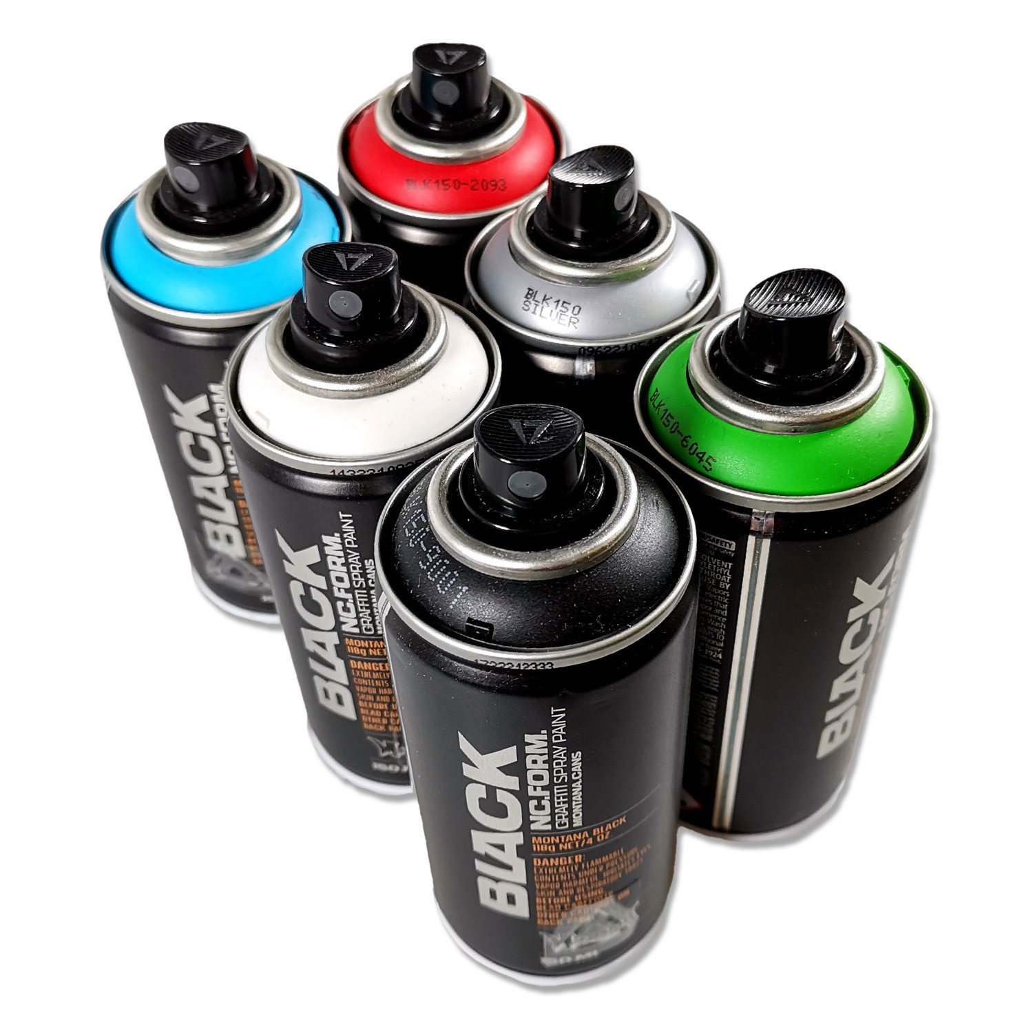 Montana Cans Sprühlack Sprühlack, Montana BLACK Mini, 6 Farben Set, 6x150ml