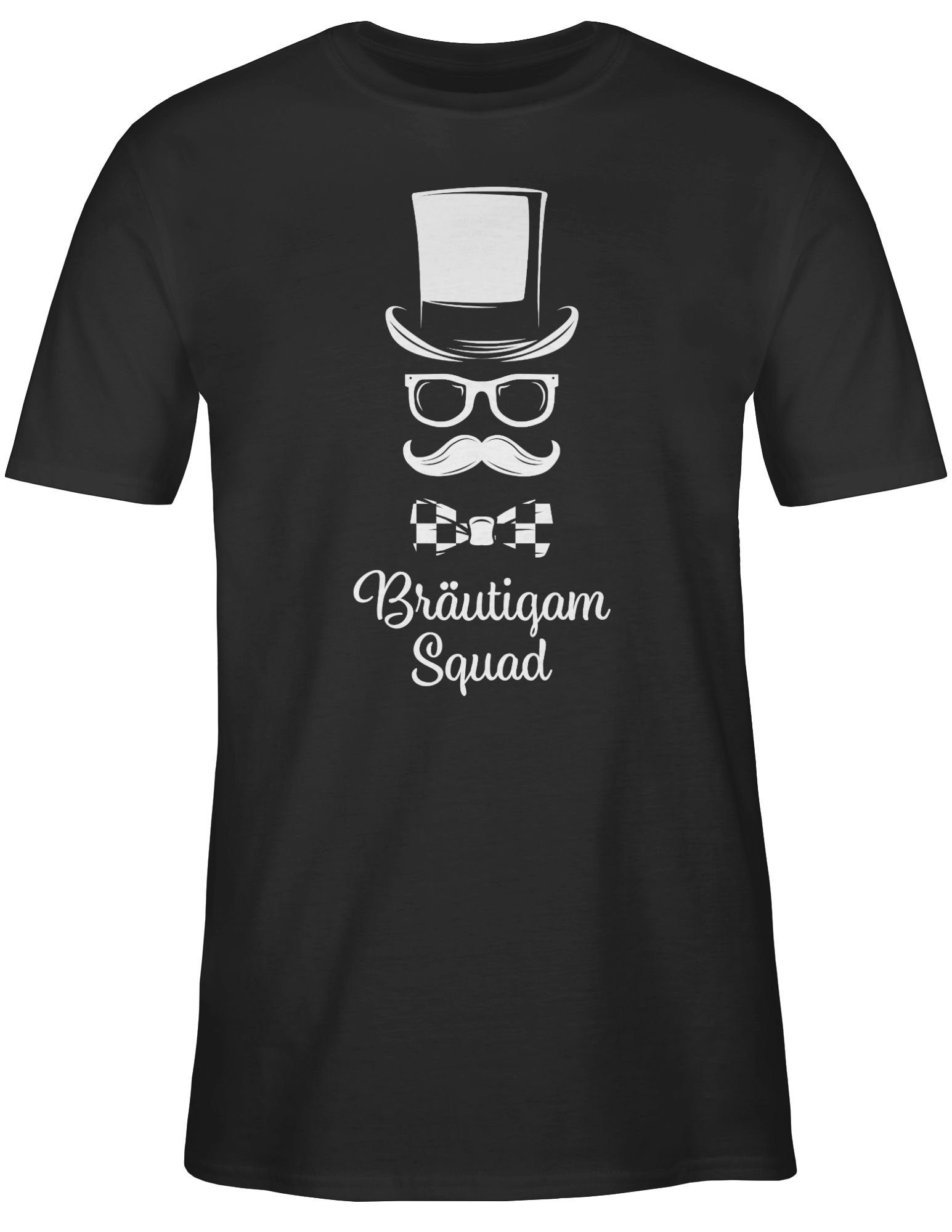 01 T-Shirt Männer Gentleman JGA Shirtracer Squad Schwarz Bräutigam