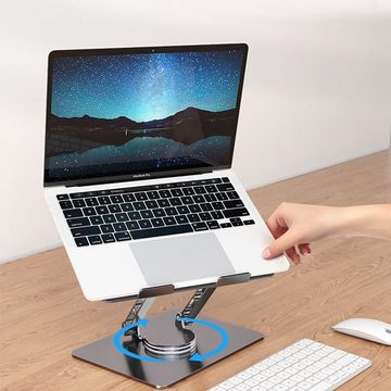 XDeer Laptop Ständer Notebook Ständer Verstellbarer 360° drehbar Laptop-Ständer, (Belüfteter Laptop-Riser hält Laptop Halterung 11-17,3 Zoll)