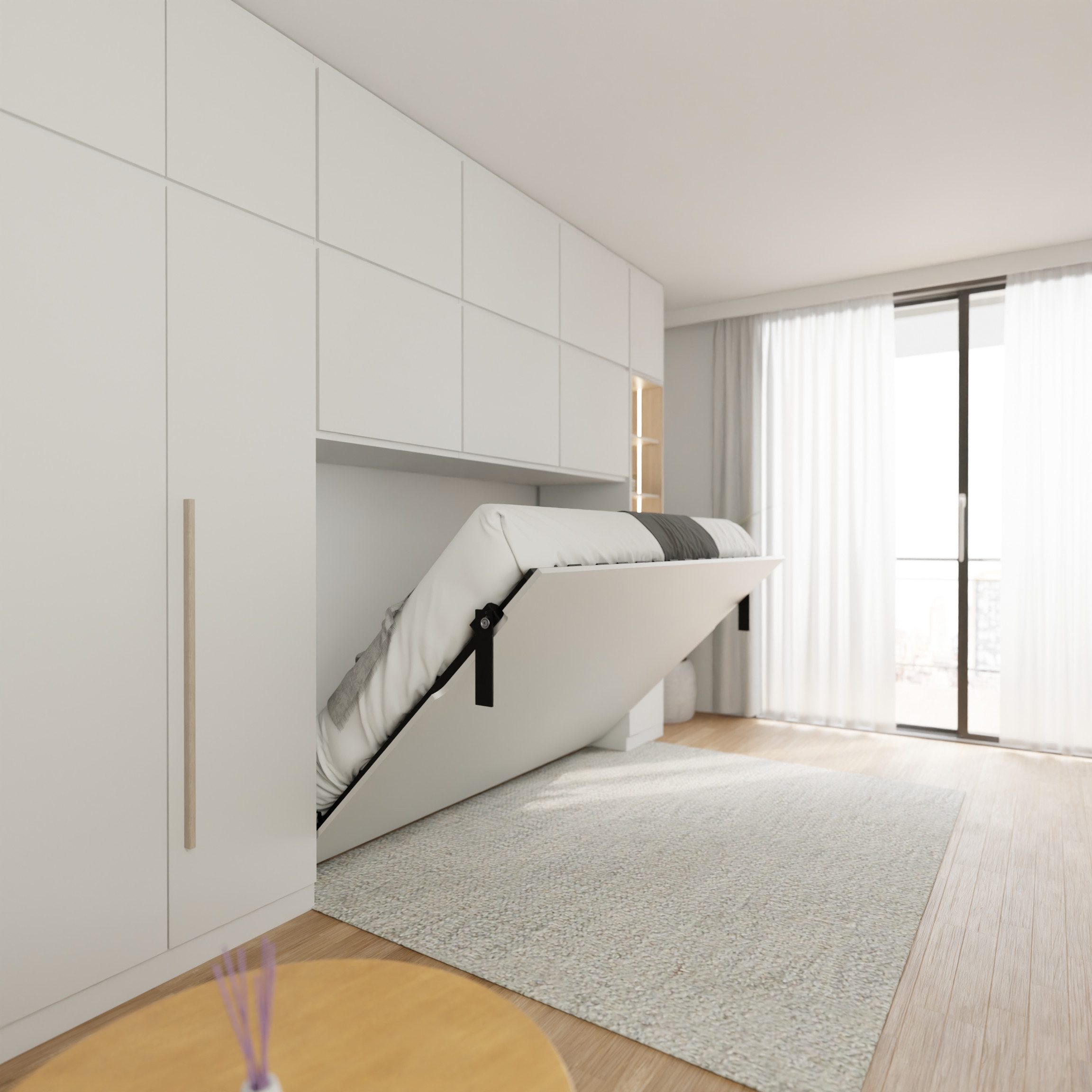WallBedKing Schrankbett Morphy Schrankbett Integrated-Wandbett-Rahmen – Modulares - Horizontal