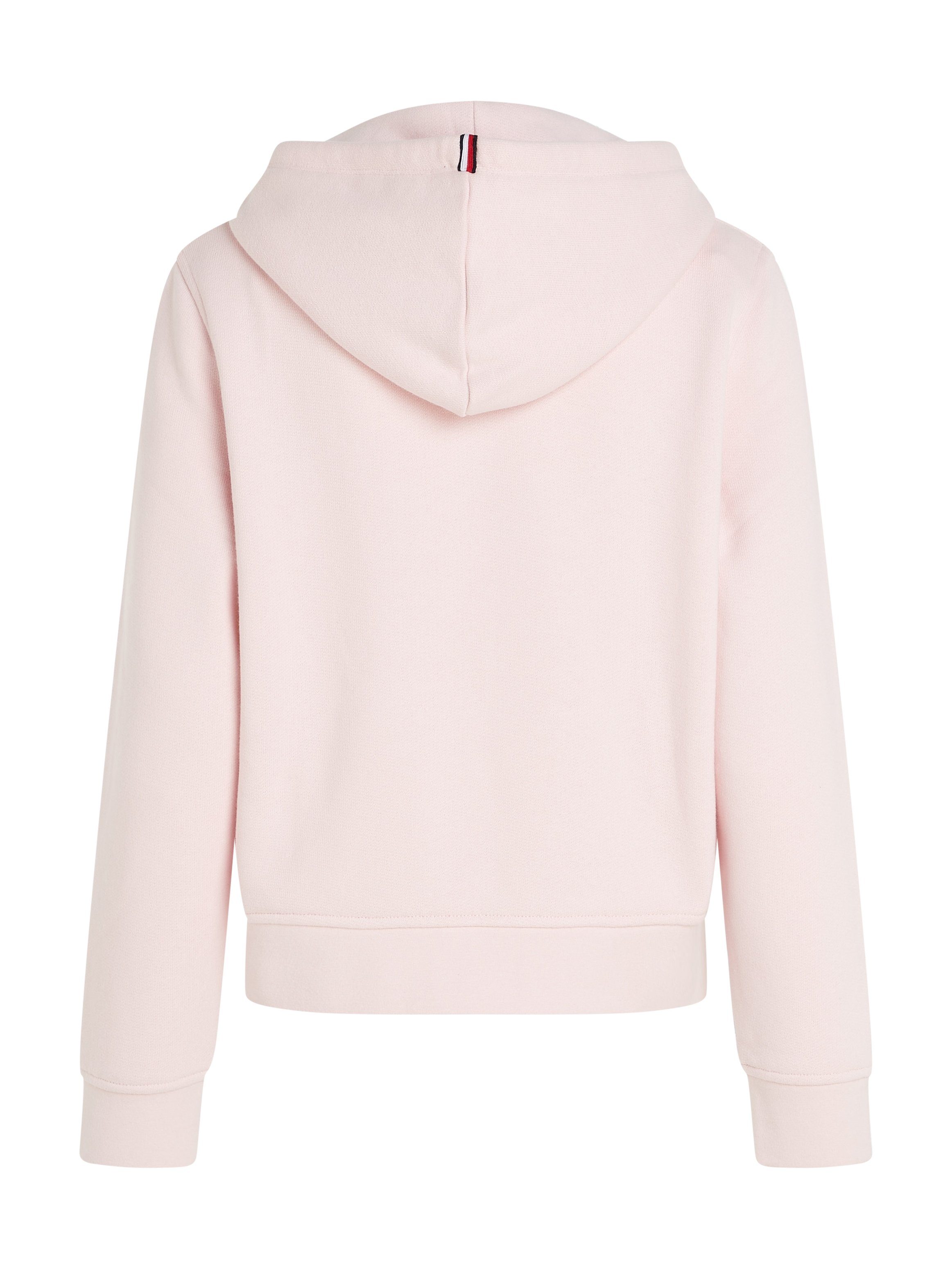 LOGO Brust Logo-Schriftzug CORP Tommy MINI der Kapuzensweatshirt auf rose HOODIE RLX mit 1985 Hilfiger