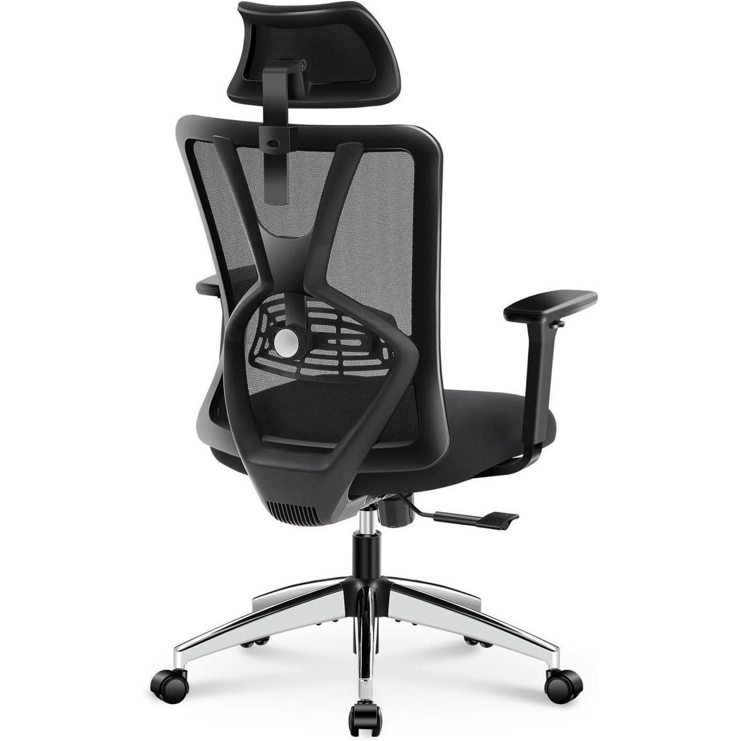 LuxusKollektion Bürostuhl Bürostuhl Ergonomisch mit Verstellbarer Lendenwirbelstütze, Kopfstütze