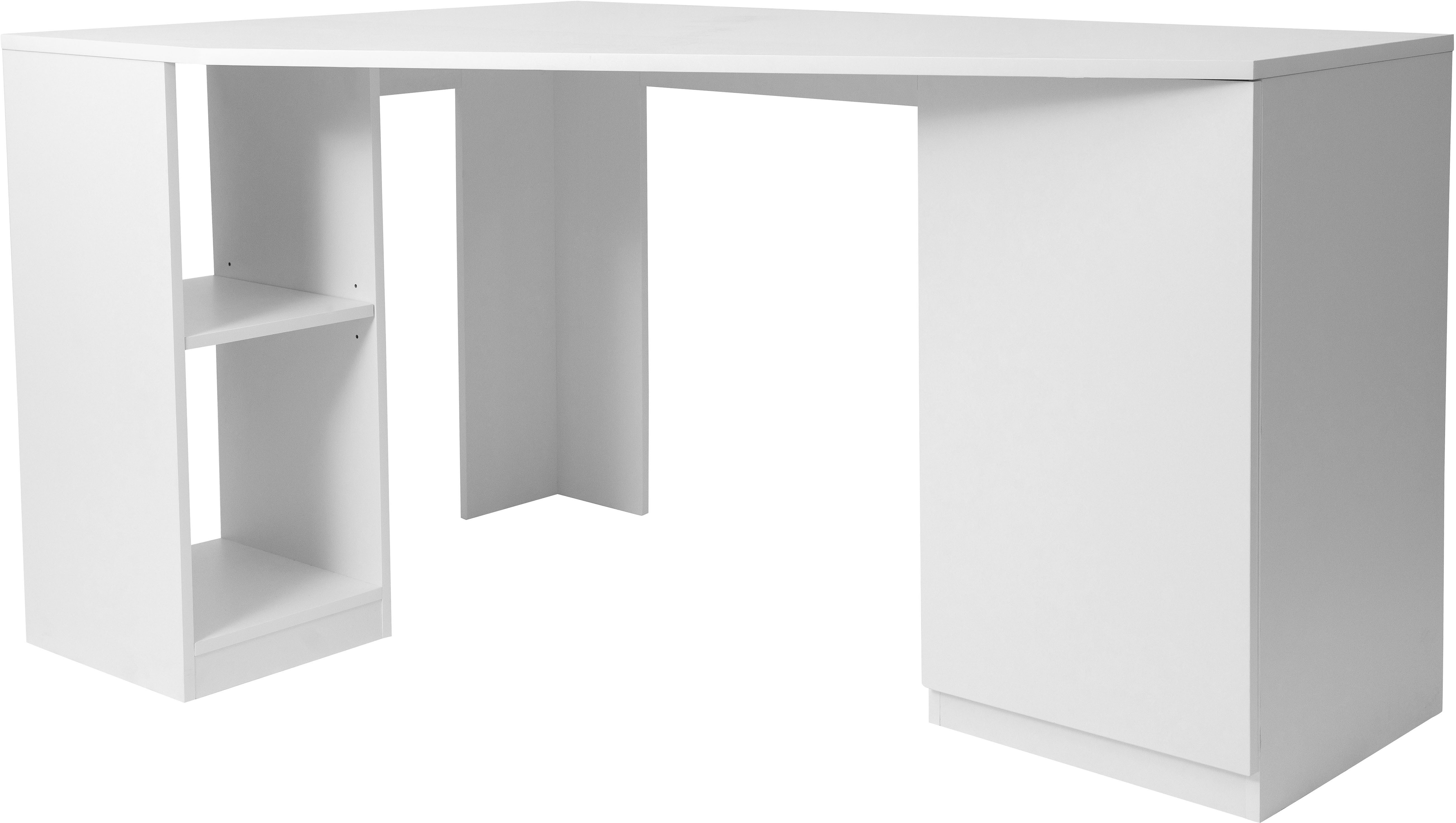 OTTO home Eckschreibtisch AVRIL, Regalschreibtisch mit viel Stauraum, Push-to-Open, Breite: 140 cm