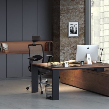 hjh OFFICE Drehstuhl Luxus Chefsessel SENATOR PRO Leder/Netzstoff (1 St), Bürostuhl ergonomisch