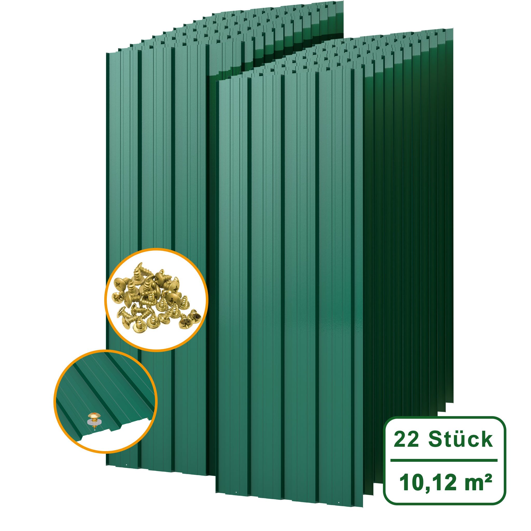 Thanaddo Trapezblech 22er Set Profilblech Trapezblech mit Schraube 10.12m²