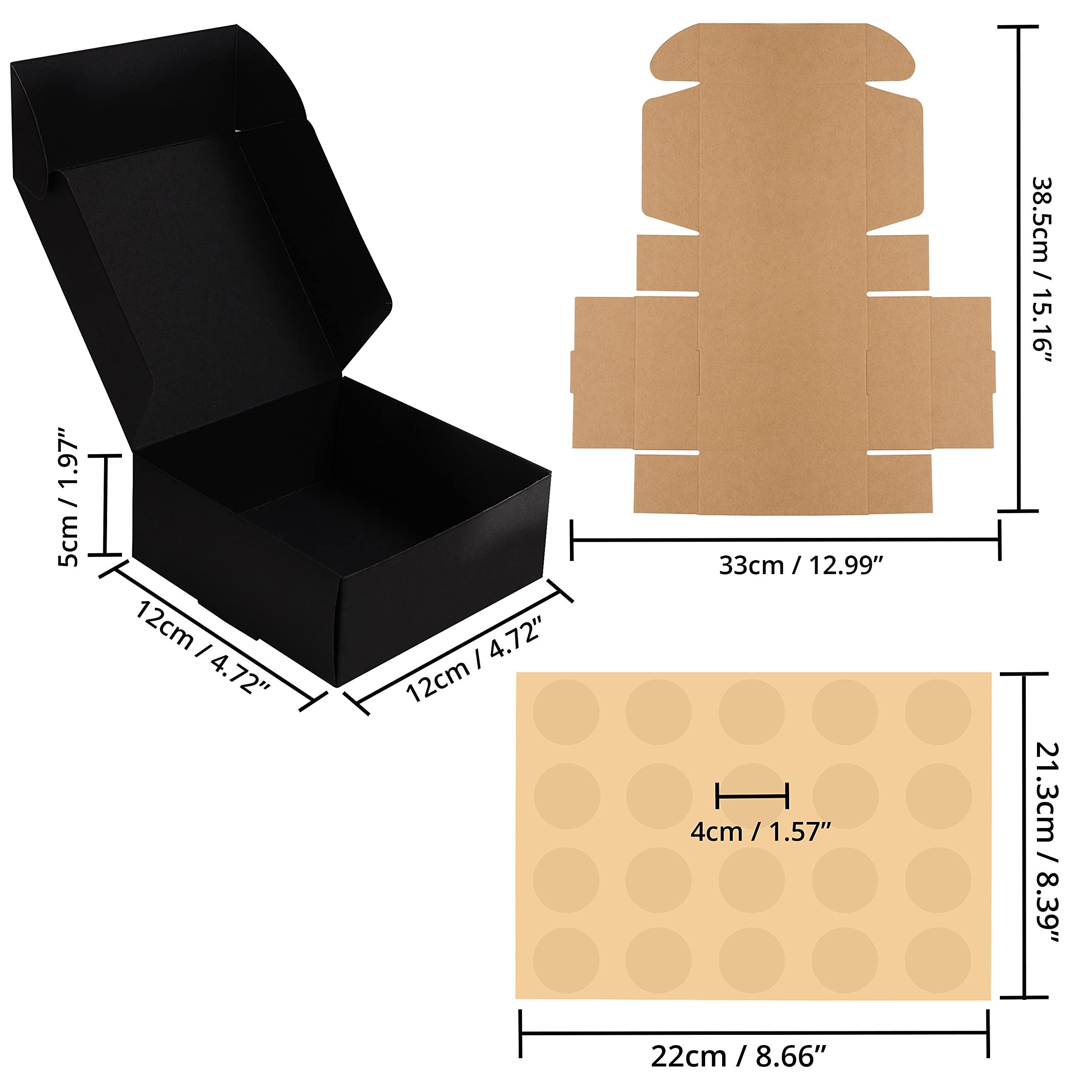 Thumbnail - Kurtzy Geschenkbox 50 Stück Geschenkboxen 12x12x5cm - Braun, Weiß, Schwarz (50 St)