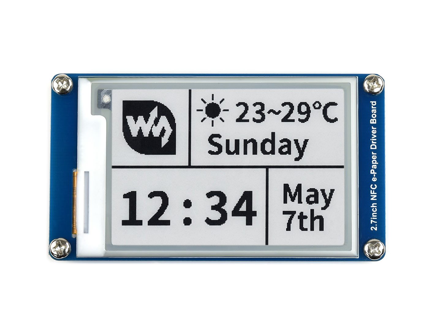 Waveshare LED-Display 2,7 Zoll passiv NFC-gespeistes E-Paper-Modul
