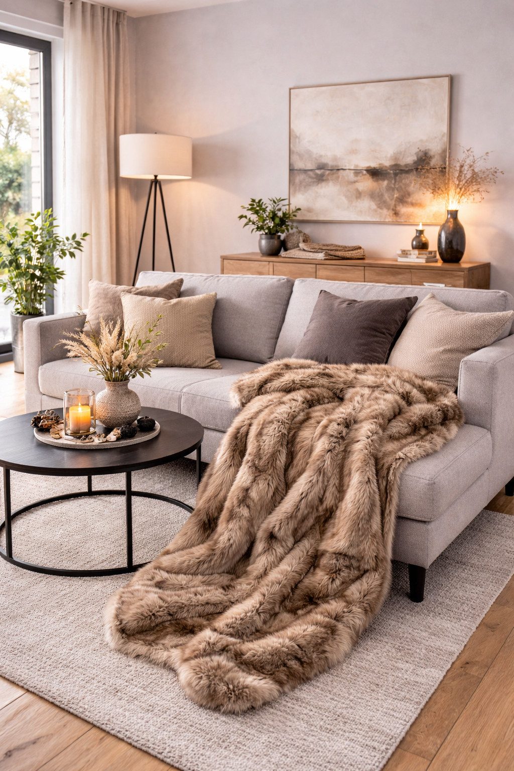Wohndecke Fell-Decke-Tagesdecke-Pelzdecke-Fellimitat-Überwurf-Kuscheldecke, AMBIENTE-LEBENSART.DE