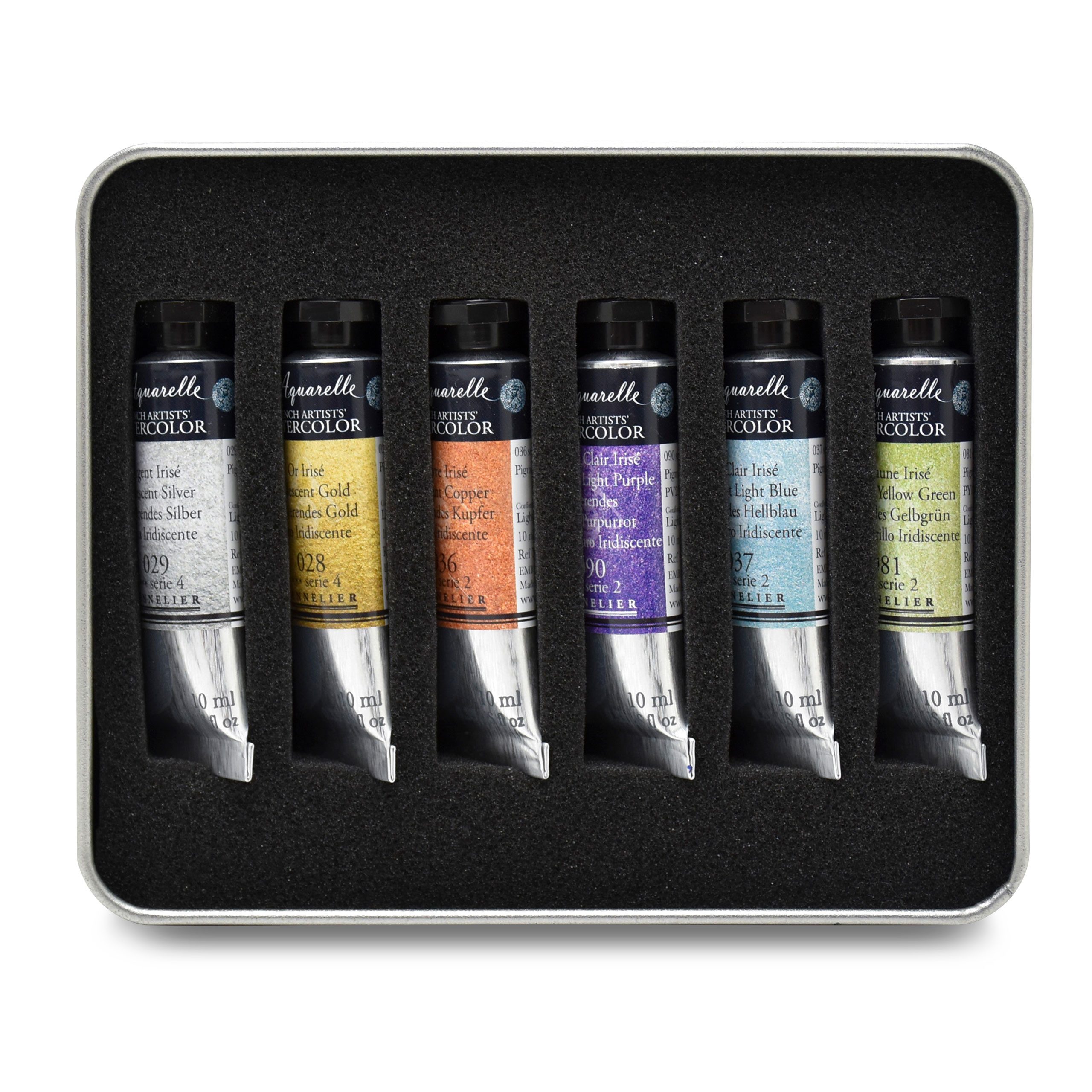 SENNELIER Aquarellfarbe Aquarellfarbe - Metallkasten mit 6 x 10ml Tuben irisierend N131625.02