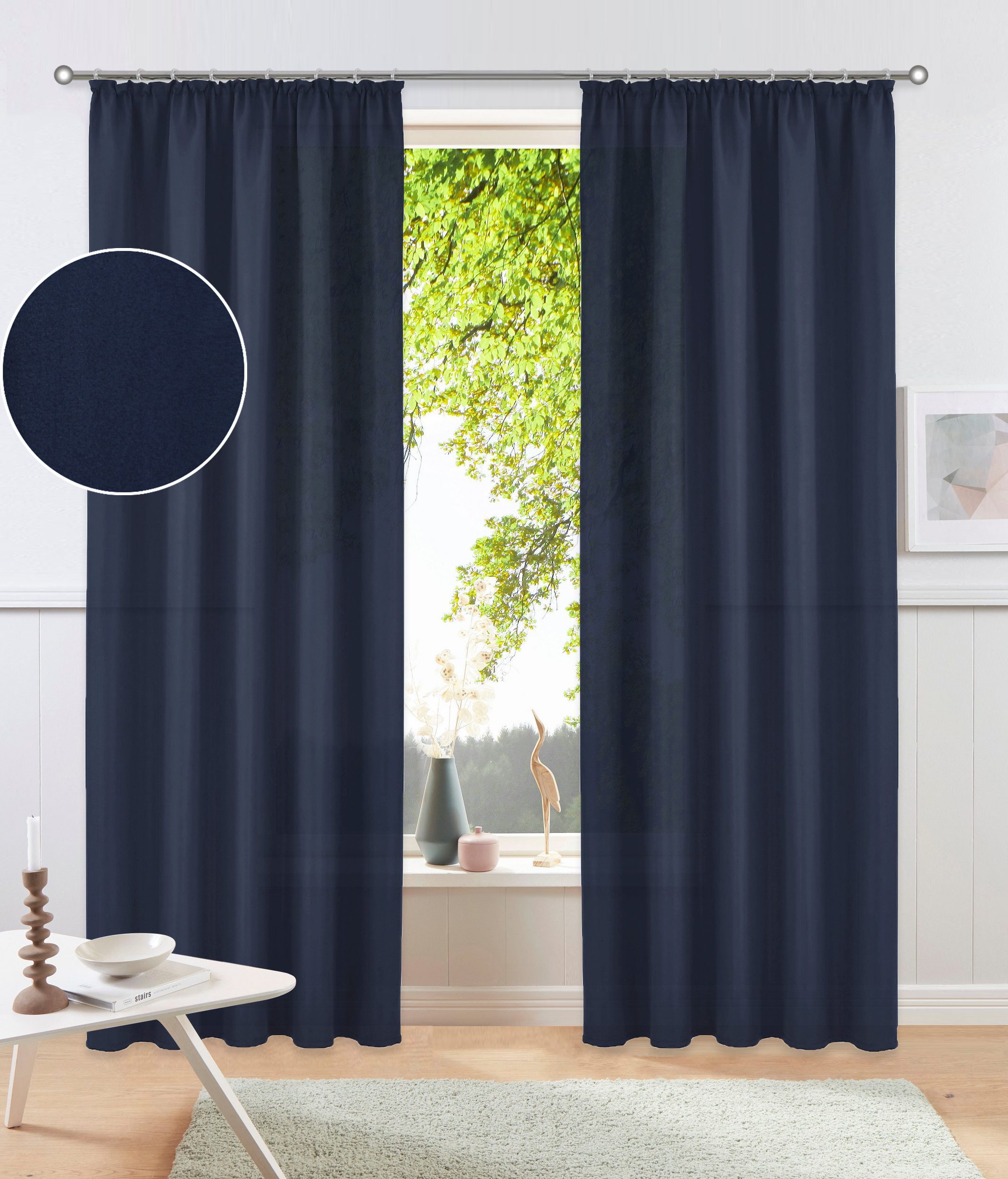 my home Vorhang Raja, Gardinen mit Kräuselband, Vorhänge Wohnzimmer (2 St), günstig online kaufen