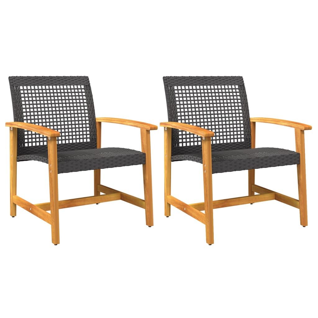 vidaXL Sofaelement Gartenstühle 2 Stk. Schwarz günstig online kaufen