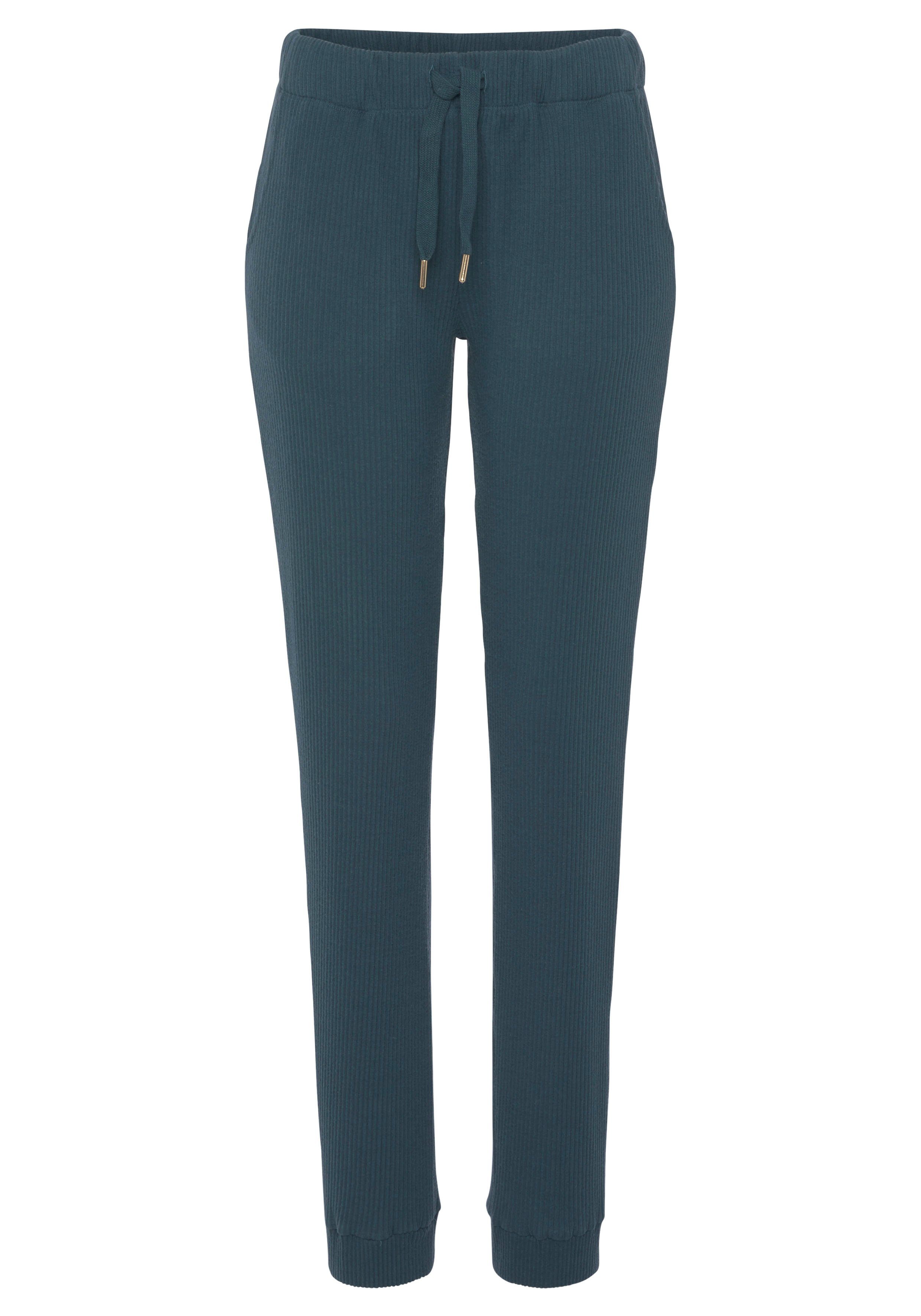s.Oliver Relaxhose Sweathose aus Ripp-Qualität mit Einrifftaschen, Loungewear