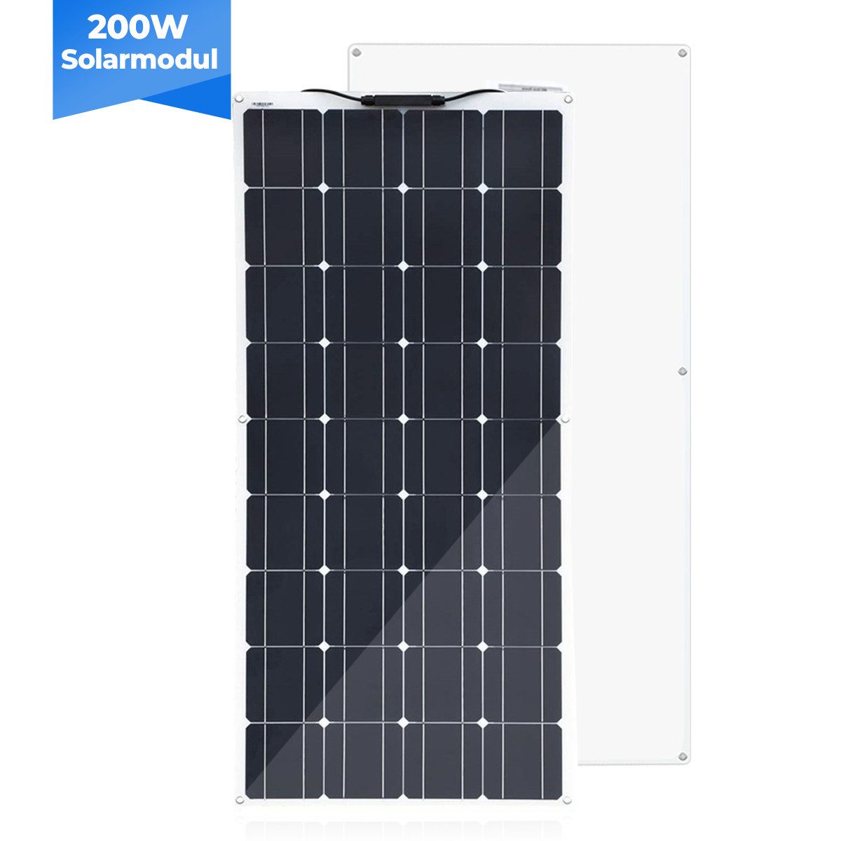 GLIESE Solarmodul 200W Flexible Solarpanel für Wohnmobile, Camping und Yachten, 200 W, Monokristalline, (packung, 1-St., Flexible Solarmodul), Erweiterbar durch Serien- und Parallelschaltung