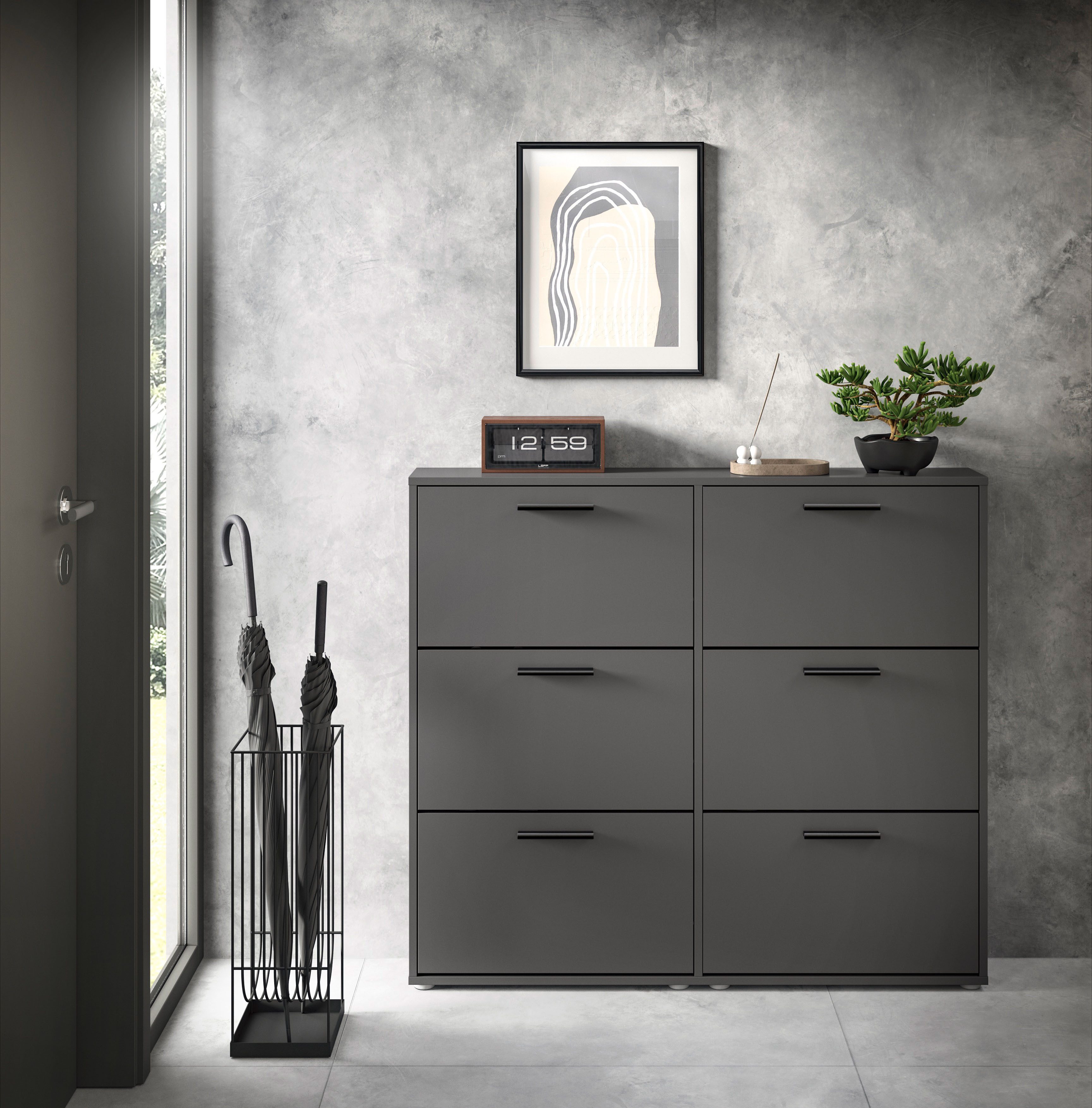 HBZ Schuhkipper Sam Schuhkipper, Schuhschrank BxHxT 116x103x17 cm (1 St), mit 6 Klappen