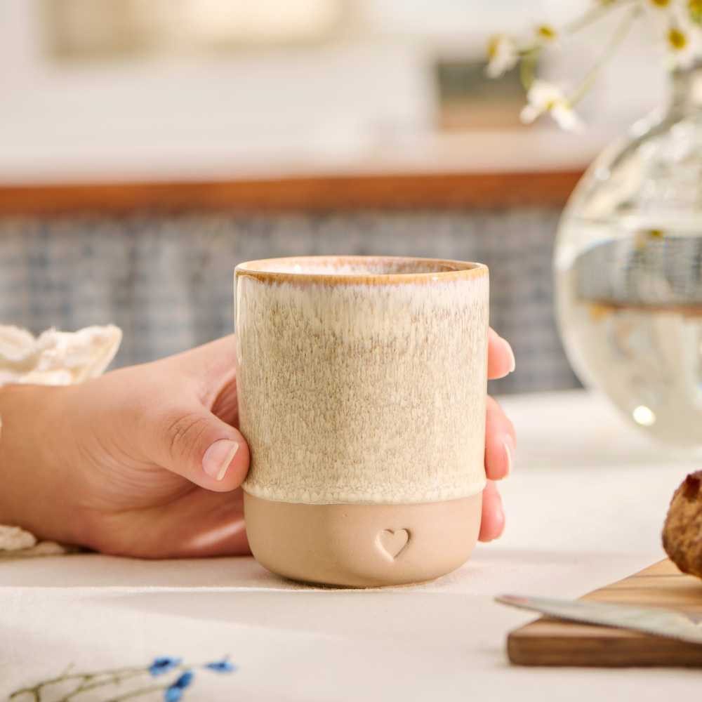 Ib Laursen Becher IB Laursen Becher HEART Natur Braun ohne Henkel 190 ml