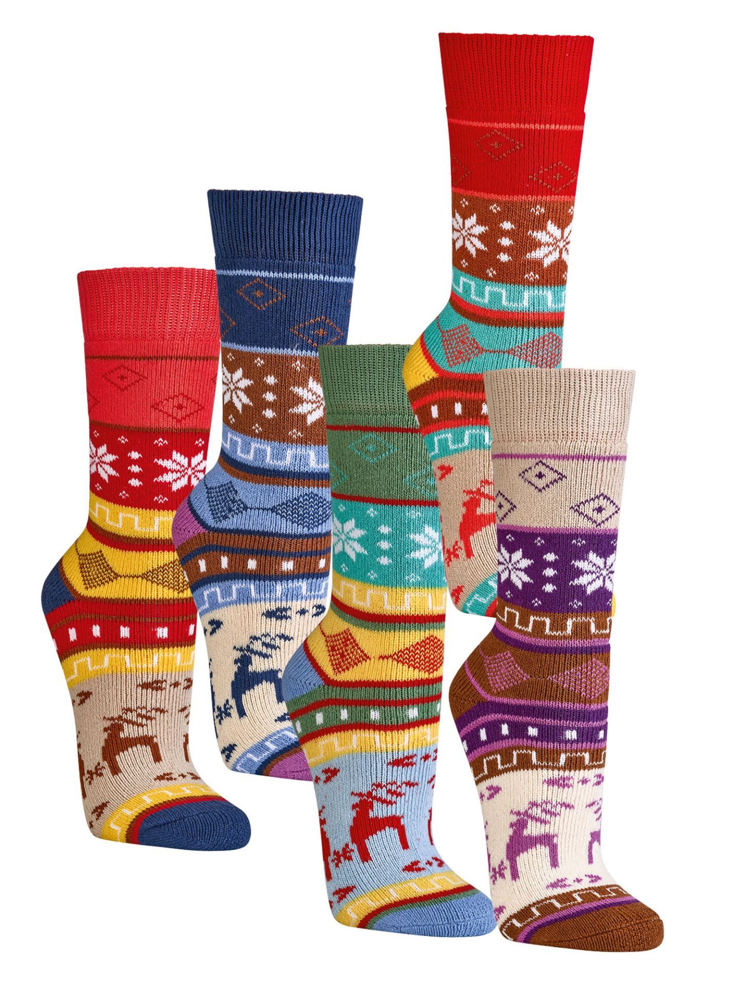 FussFreunde Norwegersocken 2 Paar kuschelig-warme Hygge-Socken mit Baumwolle, für Damen & Herren (2 Paar)