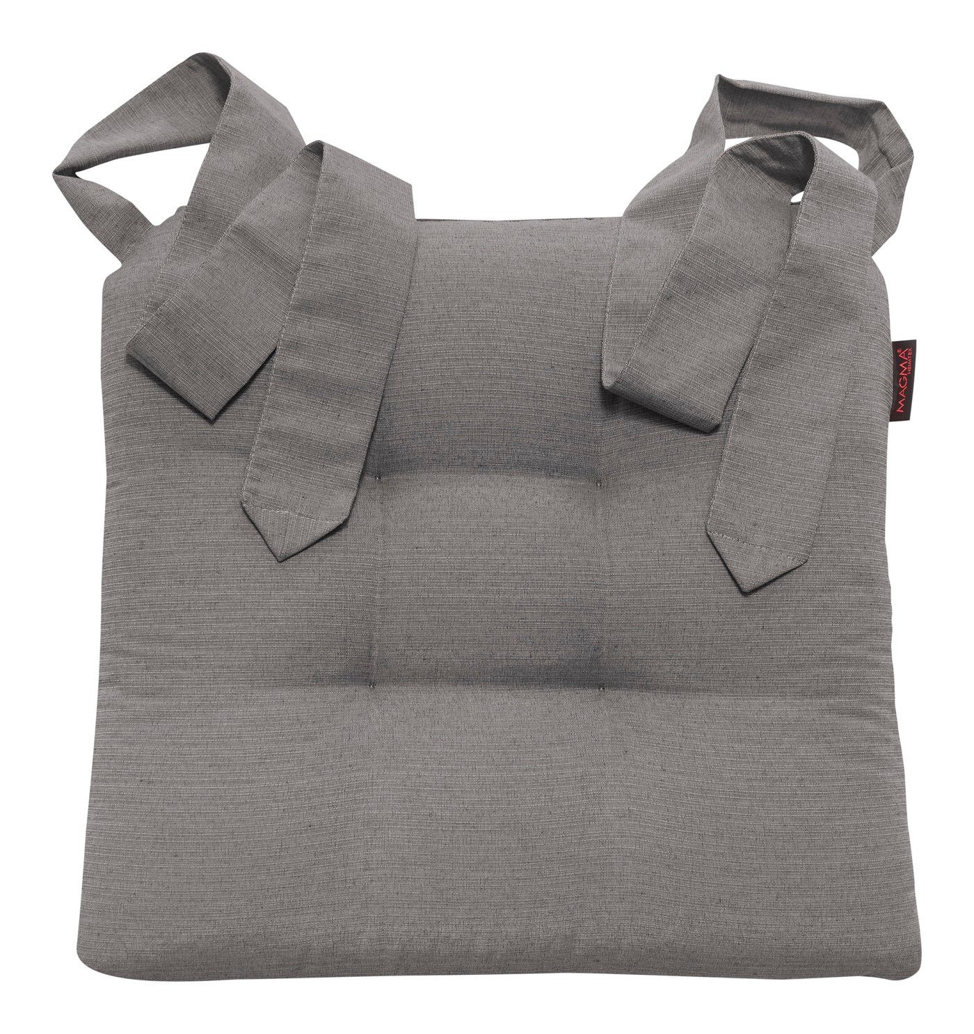 Sitzkissen Fino Schleifenband Stuhlauflage Rattanstühle extra dick 2er Set