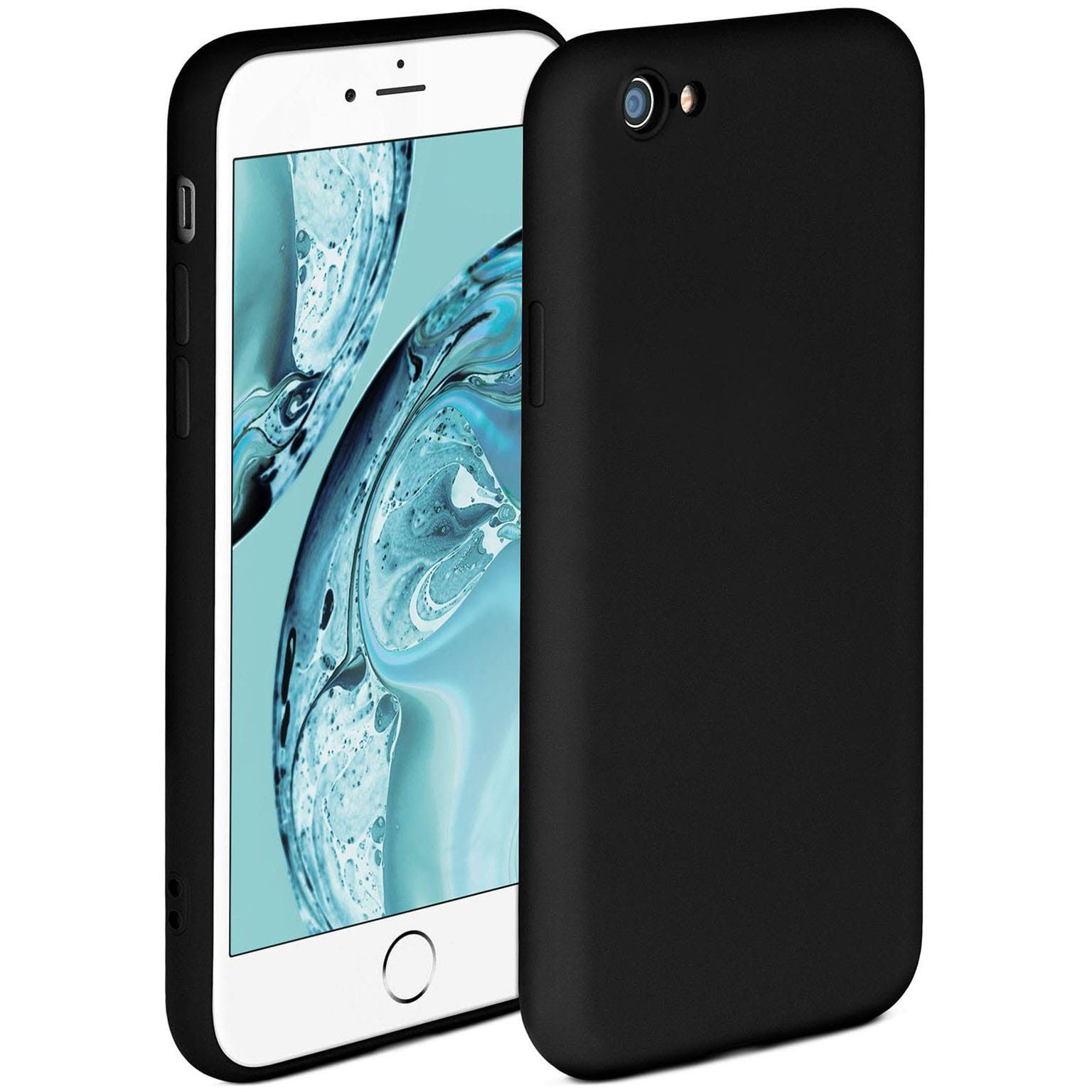 ONEFLOW Handyhülle für iPhone 6 Hülle Silikon Soft Case Schwarz 4,7 Zoll, Silikonhülle Cover Dünn Handytasche TPU Schutzhülle mit Kameraschutz