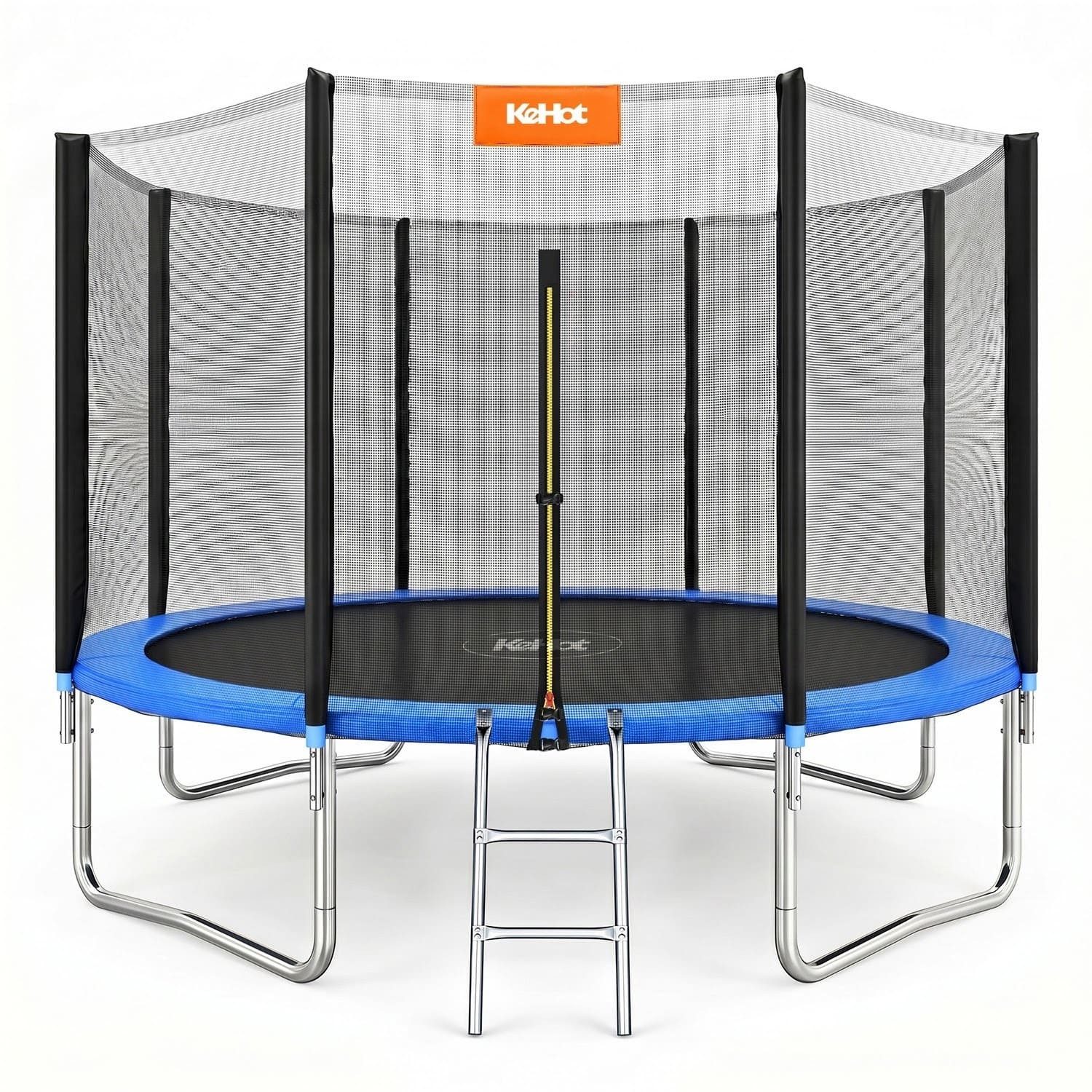 kehot Kindertrampolin Kinder Trampolin mit Sicherheitsnetz,Turnstange, Innen-/Außenbereich, Ø 305 cm, Stabil bis 150 kg für aktiven Spielspaß und gemeinsames Springen