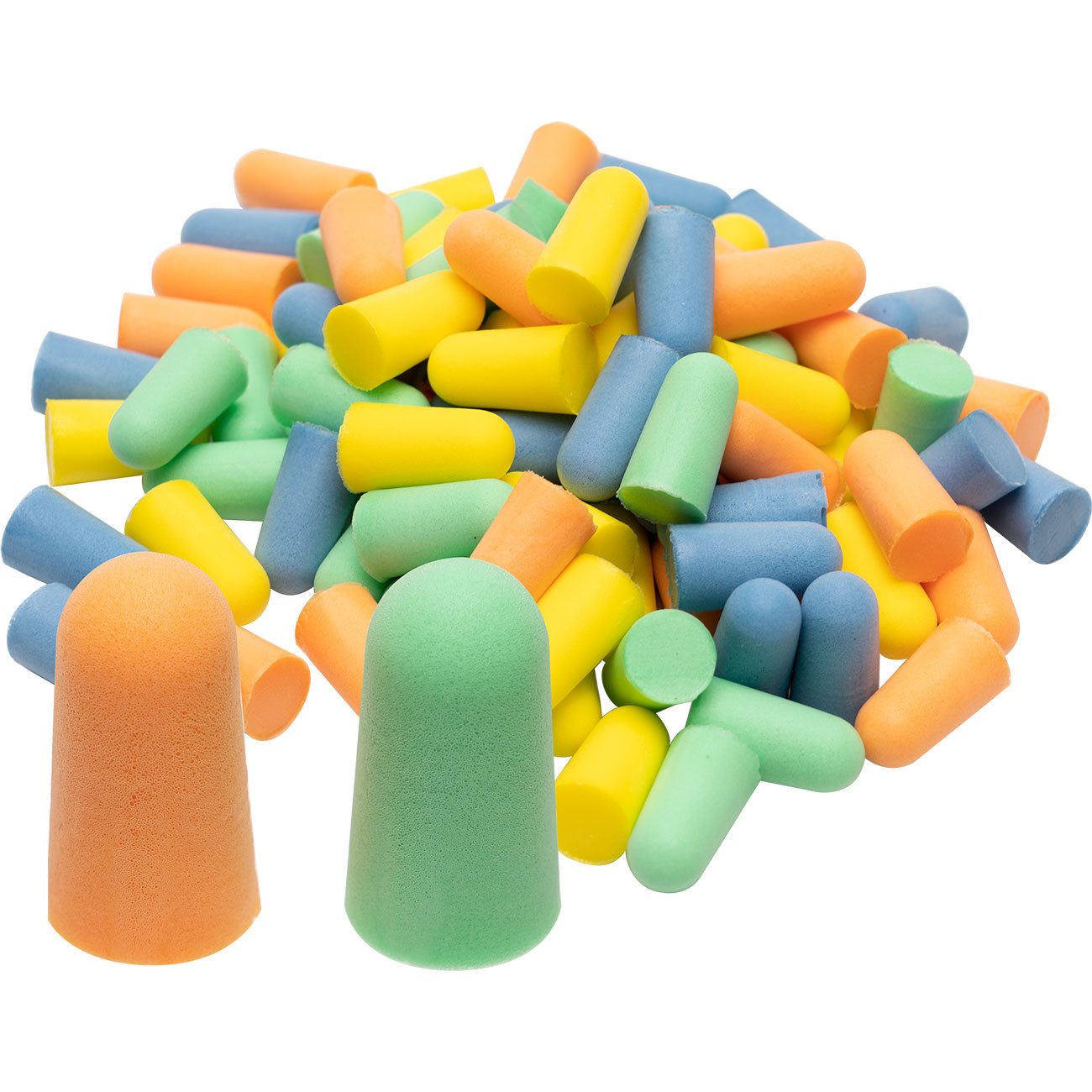 Casativo Gehörschutzstöpsel Ohrstöpsel Gehörschutz 100er&200er Pack SNR 33dB für Arbeit & Schlaf, 100/200 Stk. Vorratspack, bunt, Ultraweicher PU-Schaumstoff