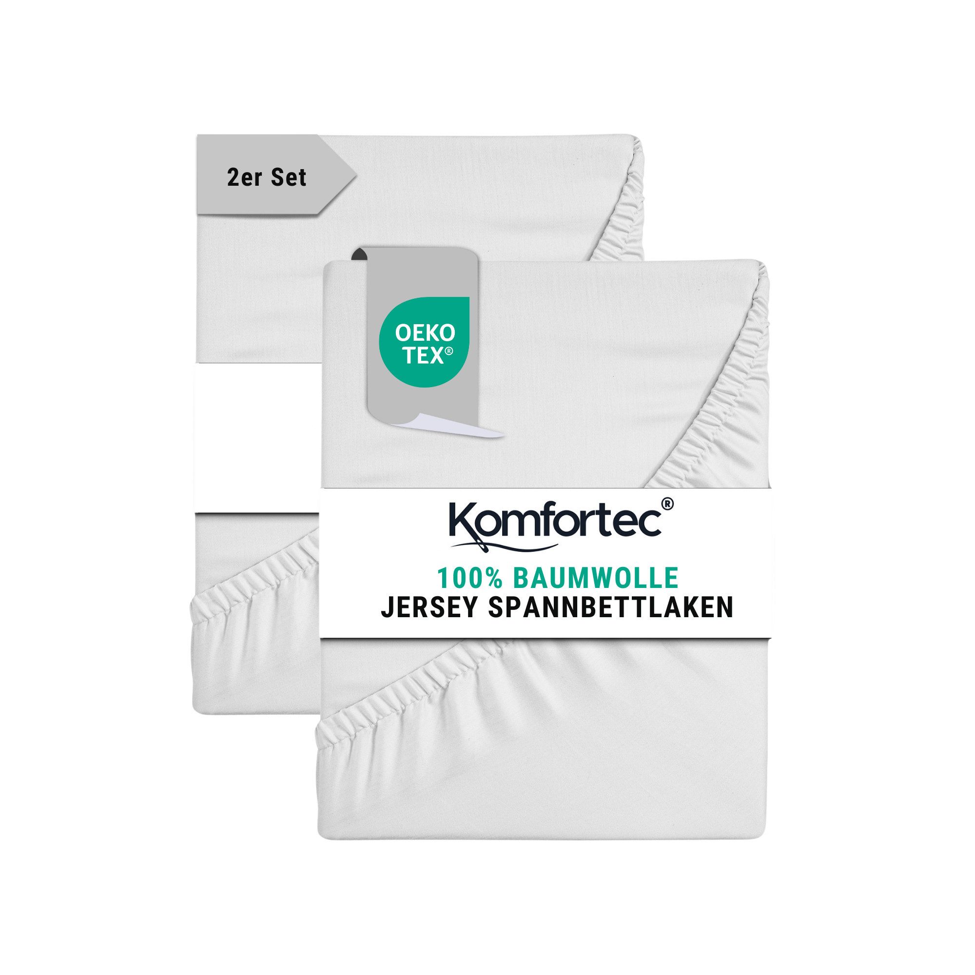 Komfortec Spannbettlaken Jersey Spannbettuch, 90x200, 140x200, günstig online kaufen