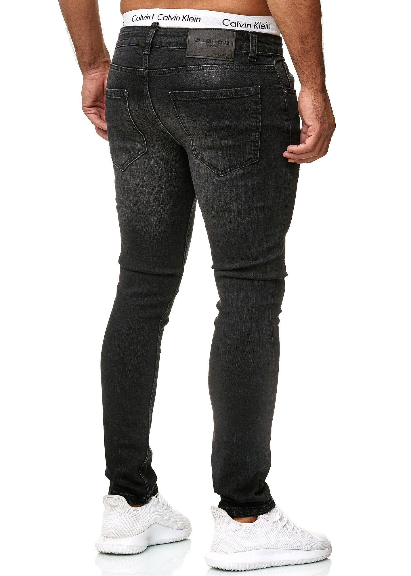 Casual Freizeit 600JS Straight-Jeans Used Black Dirty Designerjeans Business Bootcut, 604 (Jeanshose 1-tlg) OneRedox